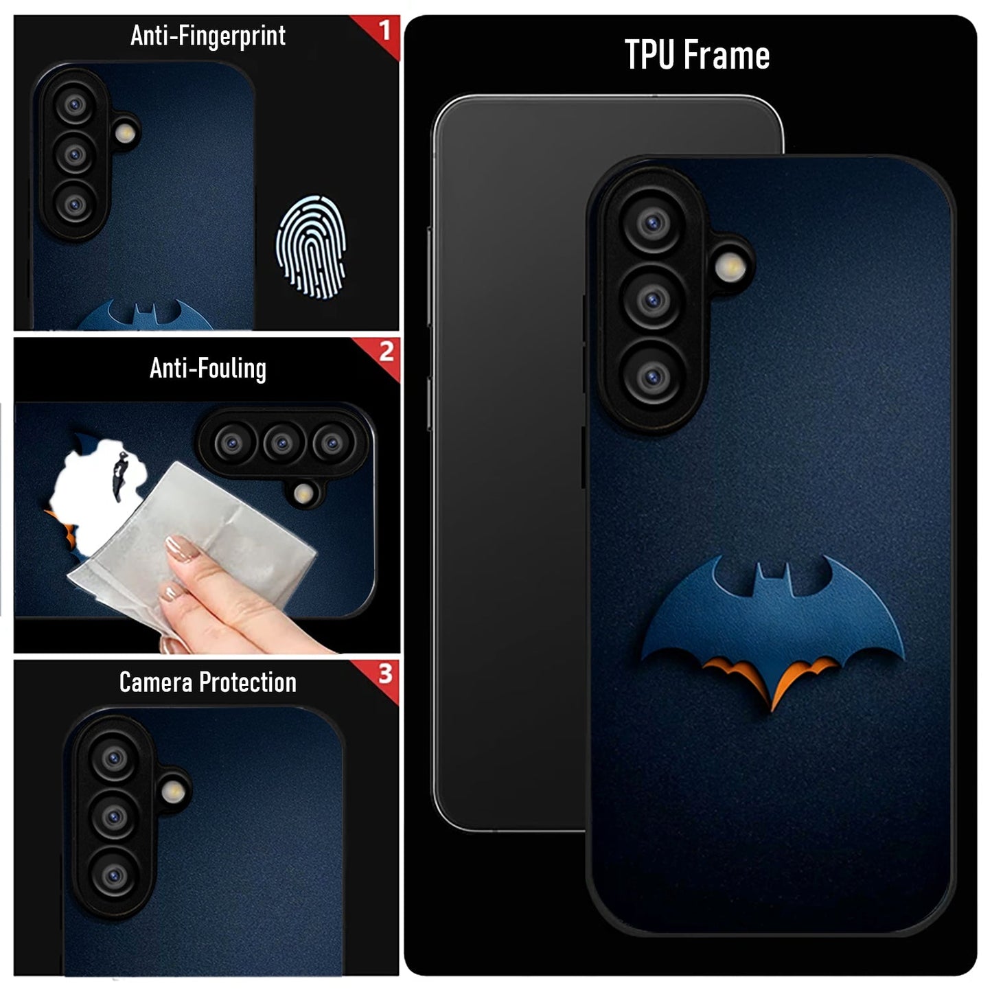 Samsung Galaxy A36 5G Premium Acrylic Shockproof Glass Back Case (Bat Logo)