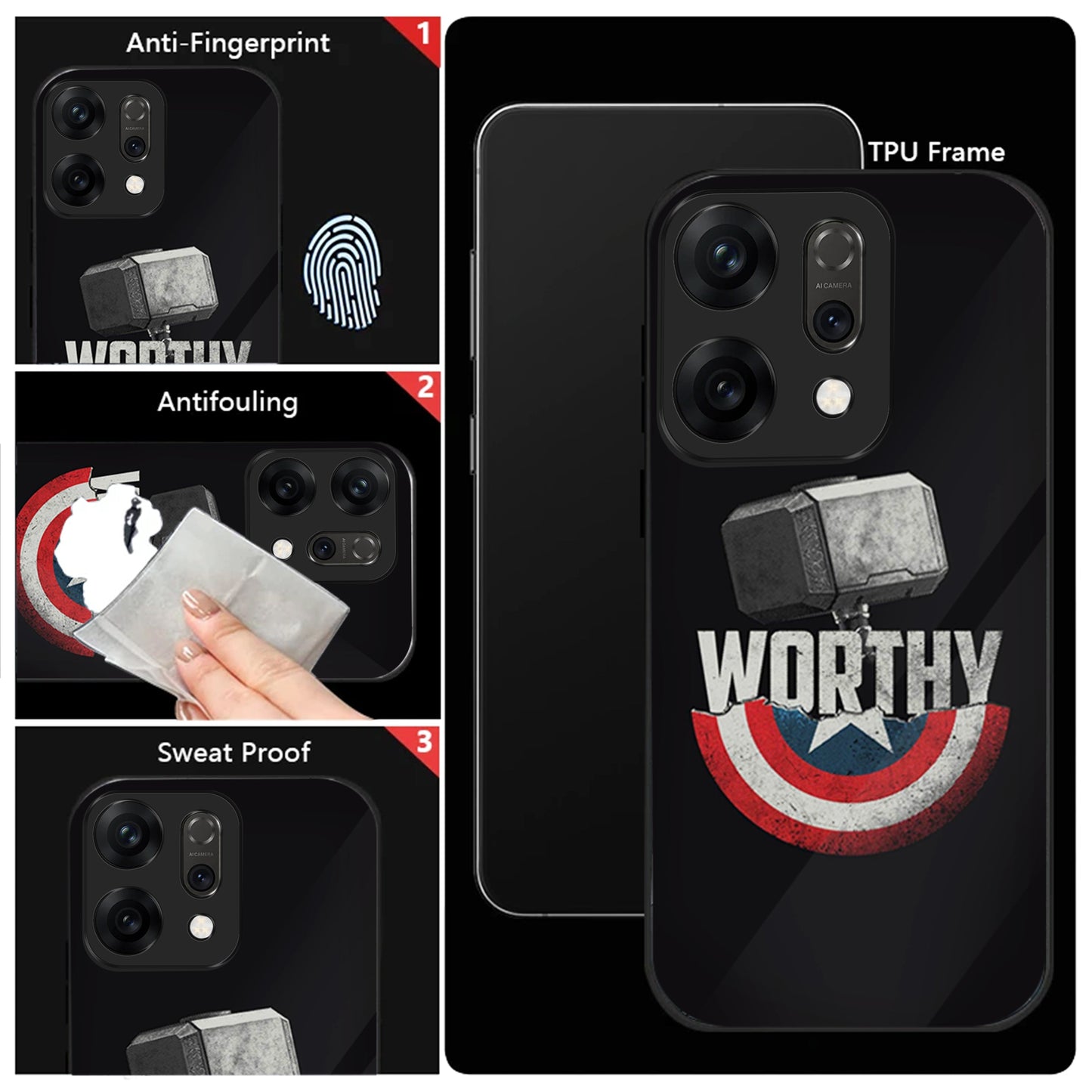 Oppo Reno 14 5G Premium Acrylic Shockproof Glass Back Case (Worthy Case)