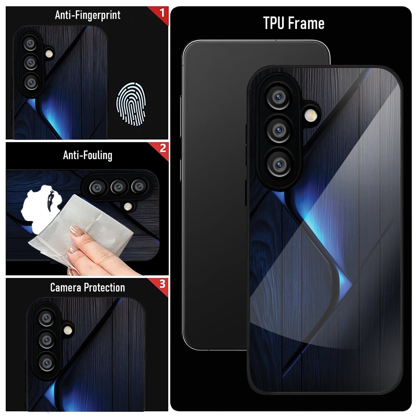 Samsung Galaxy A56 Premium Acrylic Shockproof Glass Back Case (Blue Gradient)