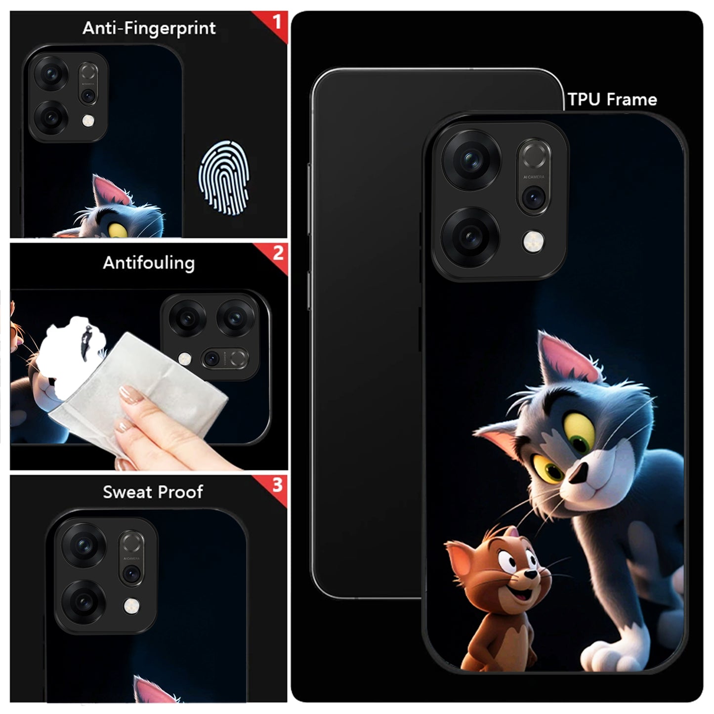 Oppo Reno 14 5G Classic Cartoon Characters Design Aesthetic Glass Case