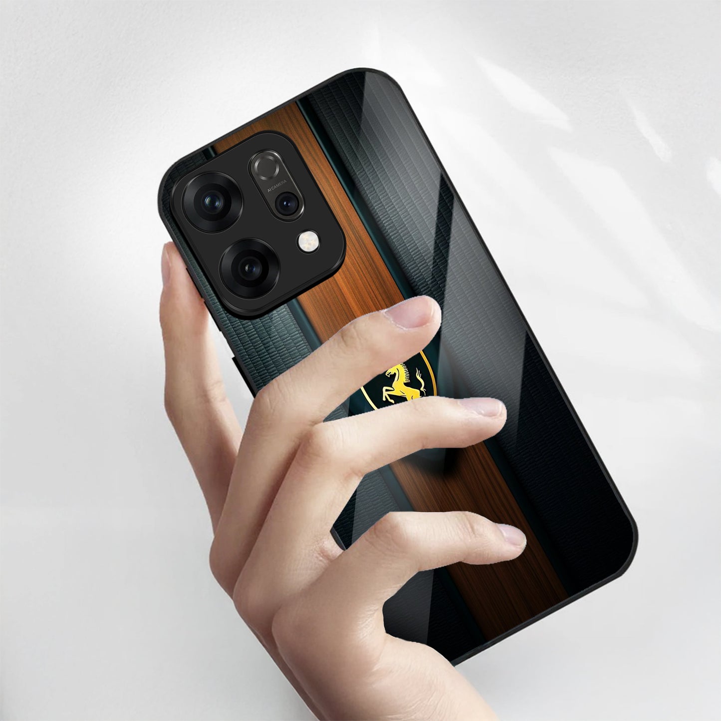 Oppo Reno14 5G Premium Acrylic Shockproof Glass Back Case (Royal Roadster)