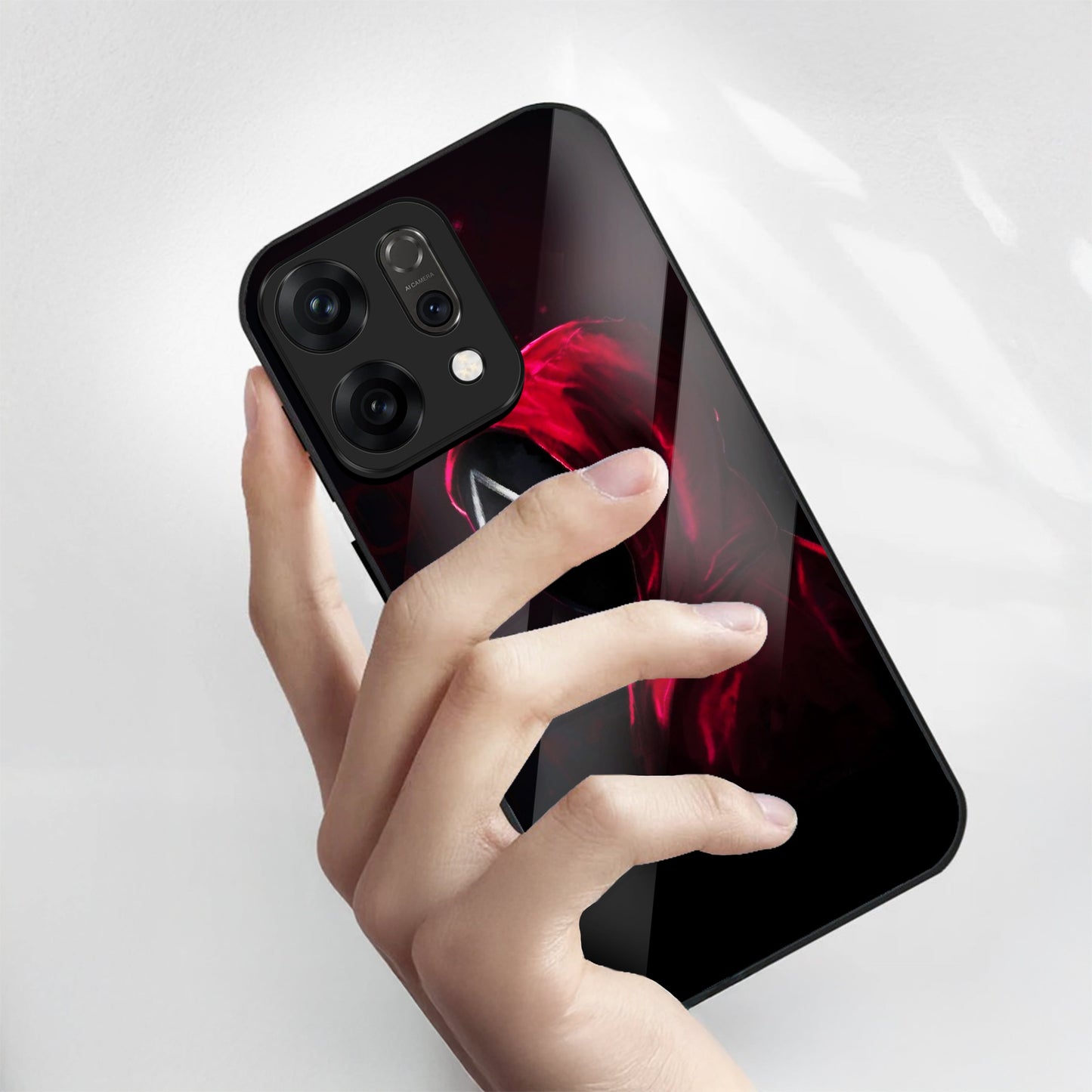 Oppo Reno14 5G Premium Acrylic Shockproof Glass Back Case (Triangle Mask)