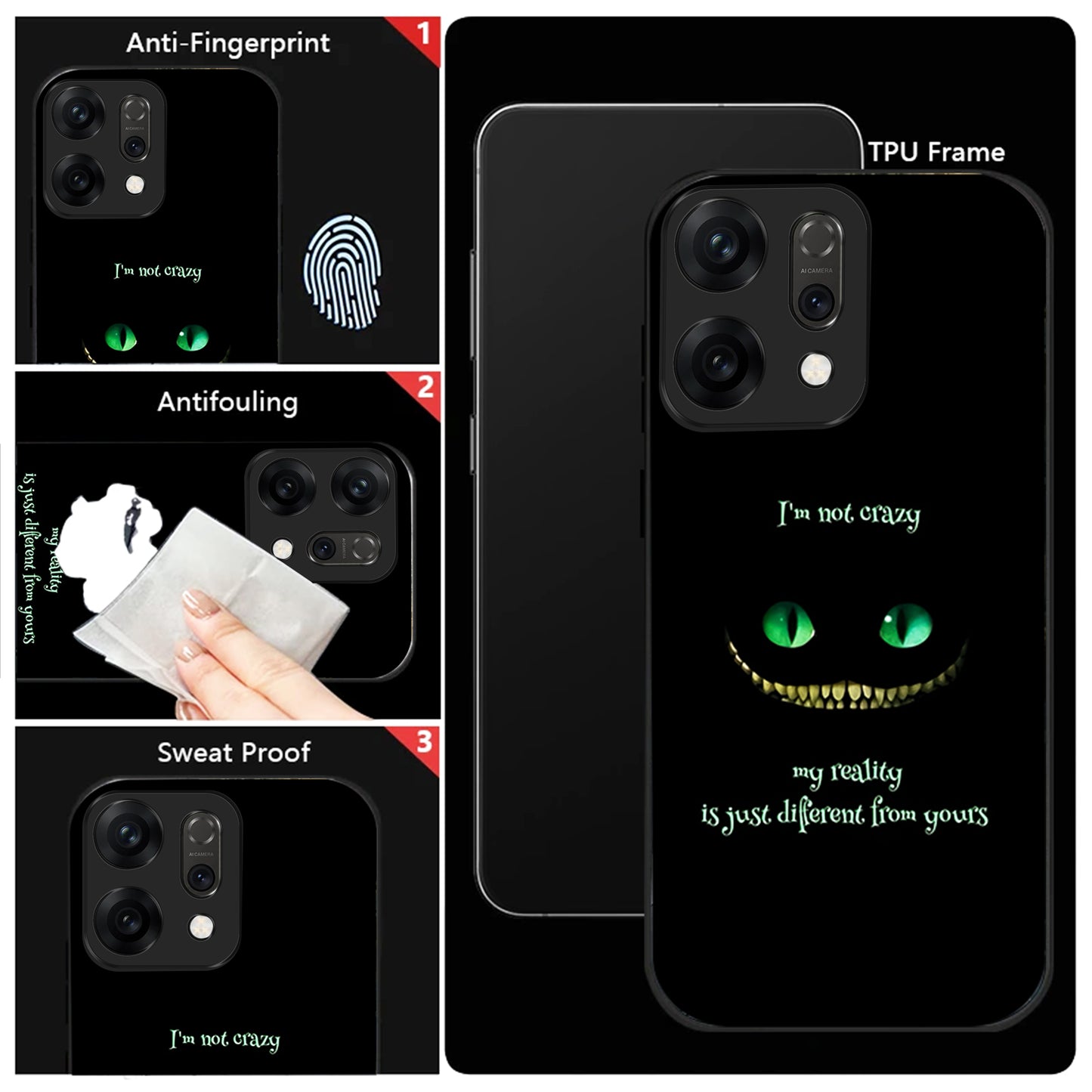 Oppo Reno 14 5G Mysterious Grin Glow Aesthetic Glass Case