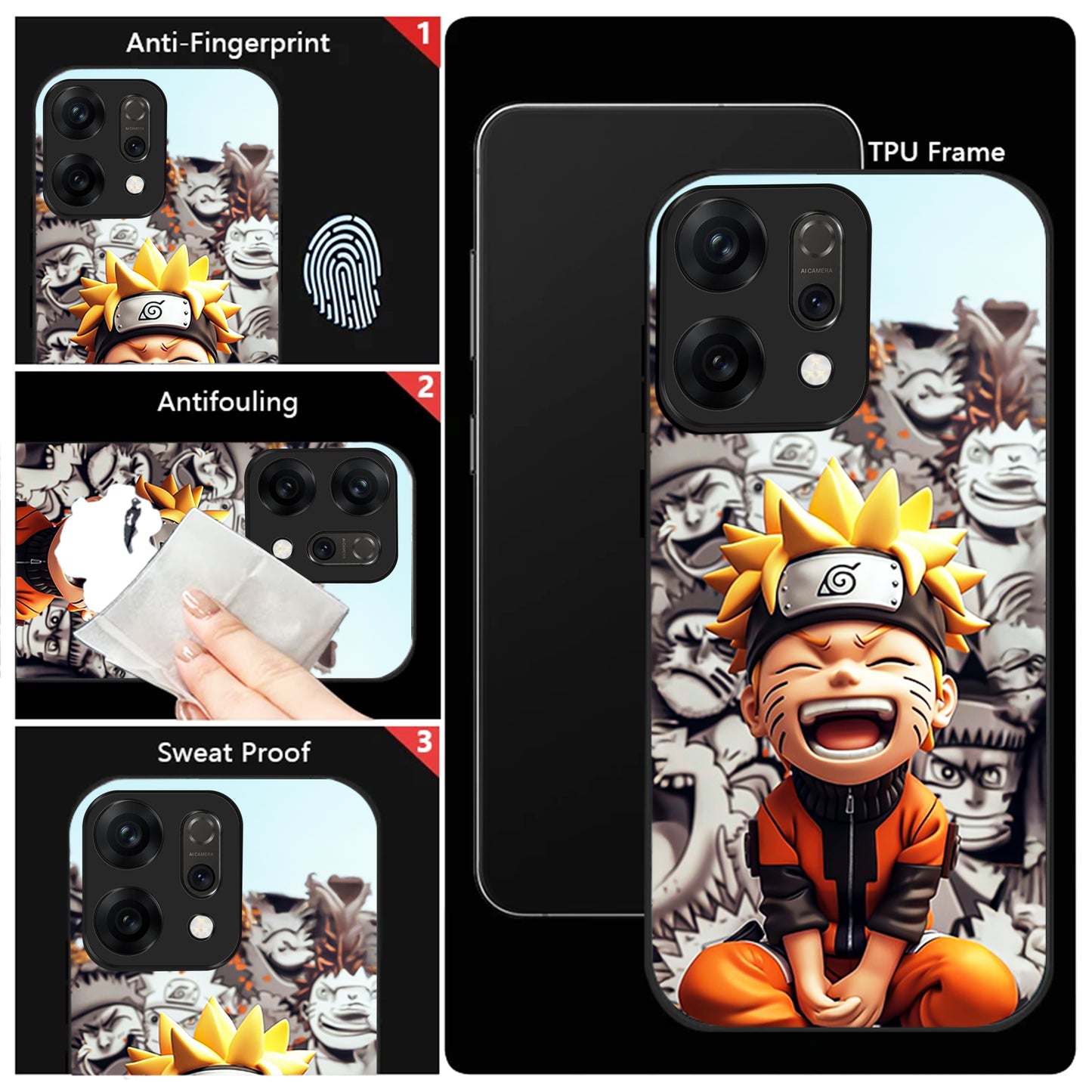 Oppo Reno 14 5G Naruto Anime Aesthetic Glass Case
