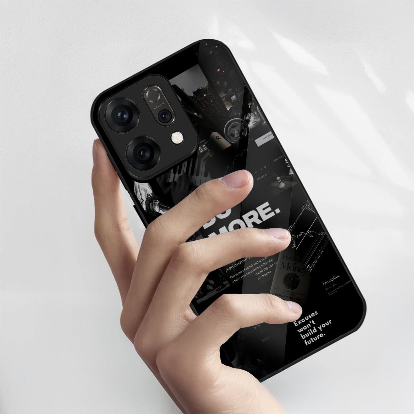 Oppo Reno 14 5G Premium Acrylic Shockproof Glass Back Case (Do More)