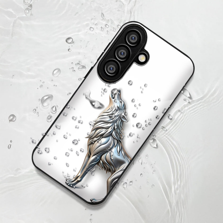 Samsung Galaxy A36 5G Premium Acrylic Shockproof Glass Back Case (Silver Wolf)