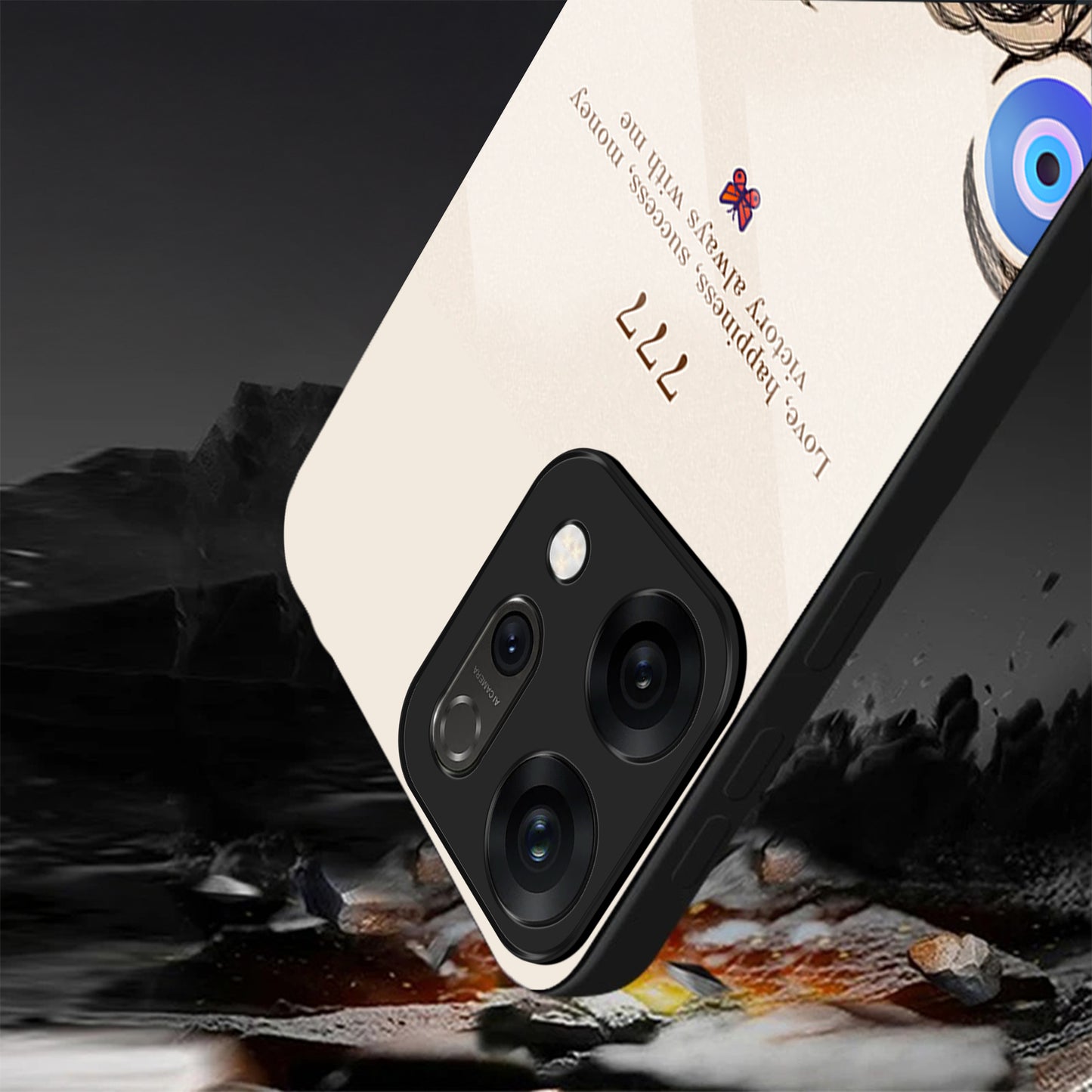 Oppo Reno 14 5G Angel Number 777 Aesthetic Glass Case