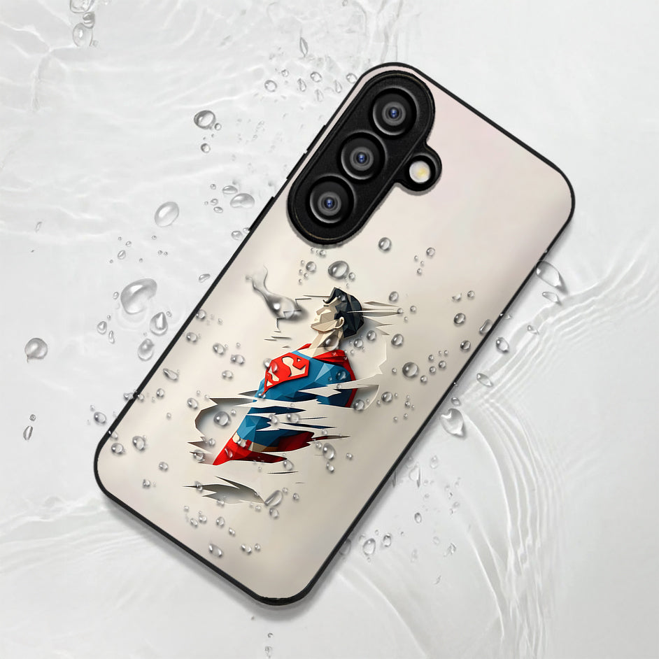 Samsung Galaxy A56 5G Premium Acrylic Shockproof Glass Back Case (Scratch Superman)