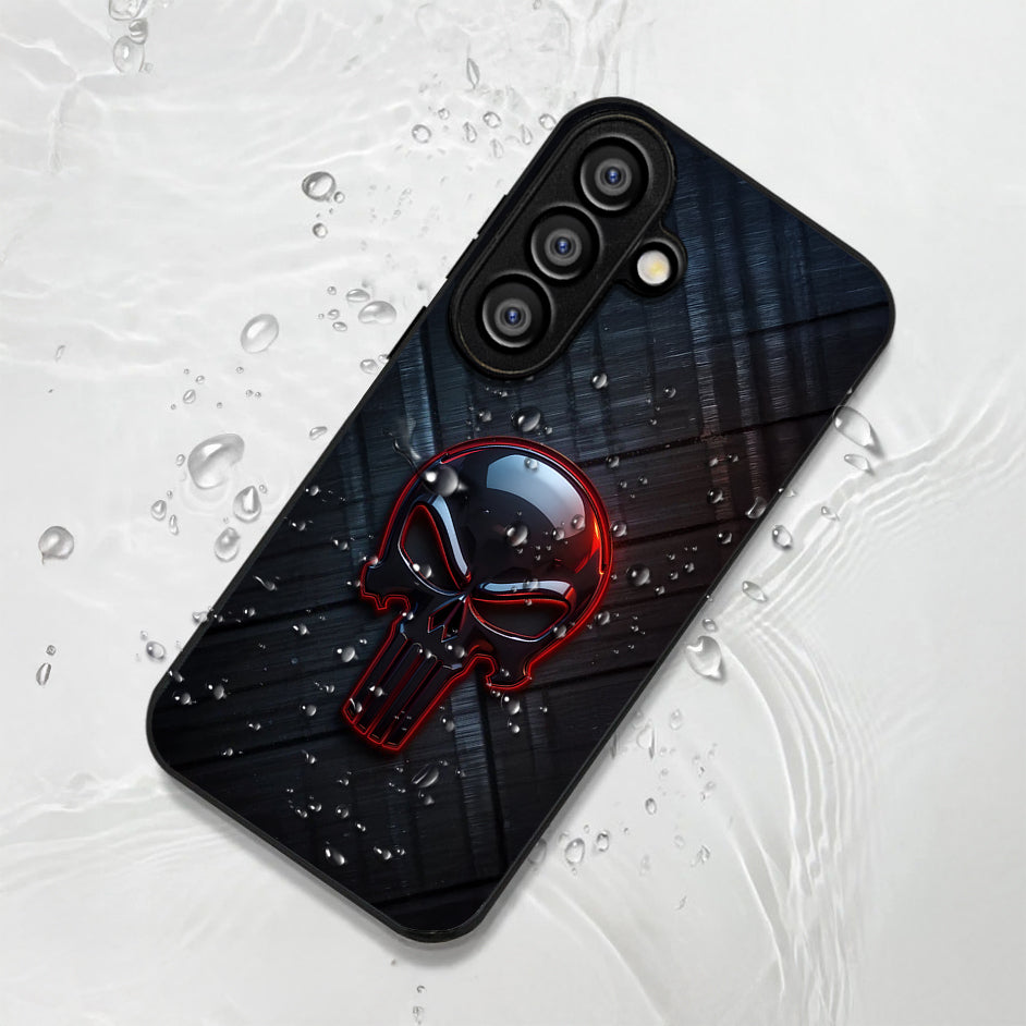 Samsung Galaxy A56 Premium Acrylic Shockproof Glass Back Case (Power Skull)