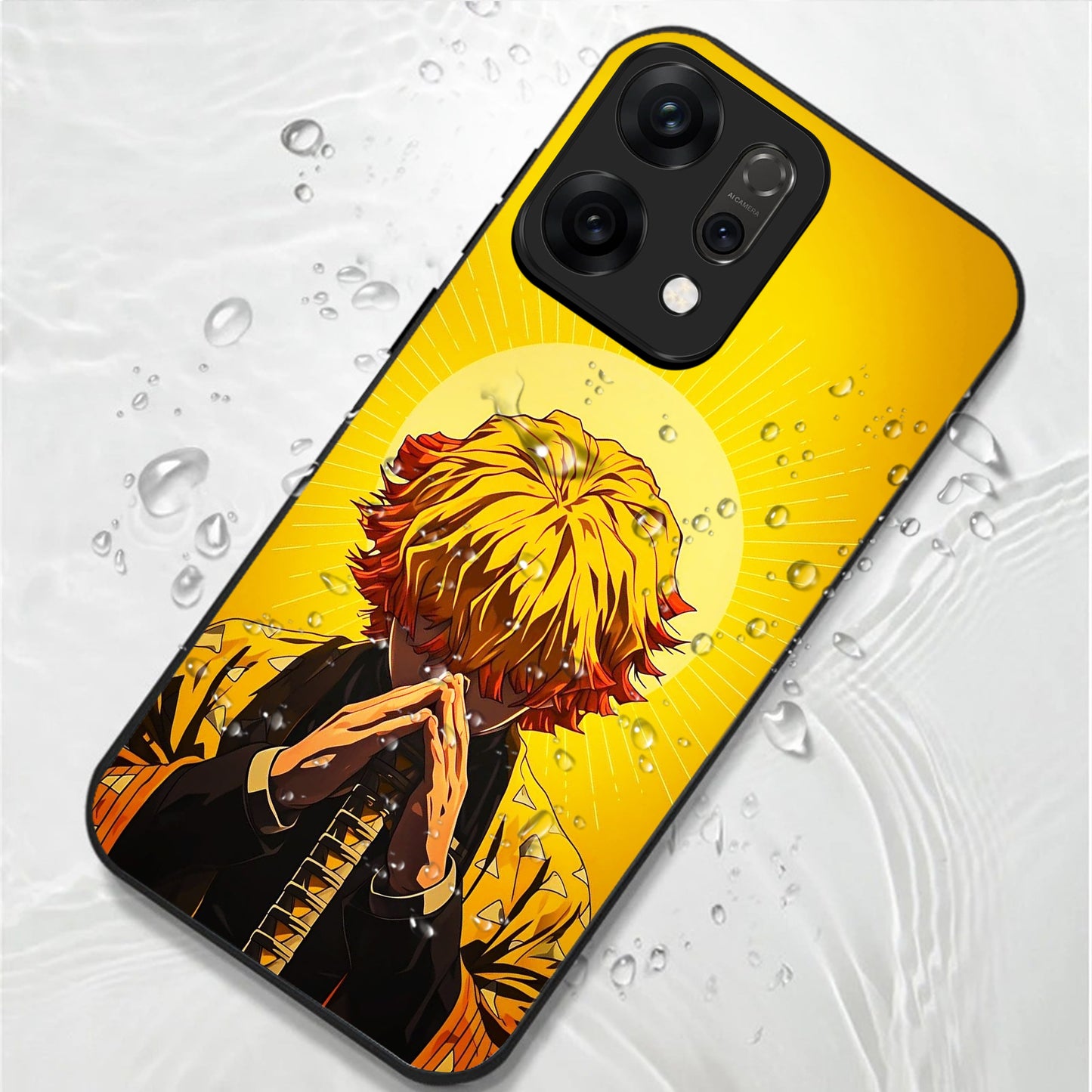 Oppo Reno 14 5G Premium Acrylic Shockproof Glass Back Case (Zenitsu Agatsuma)