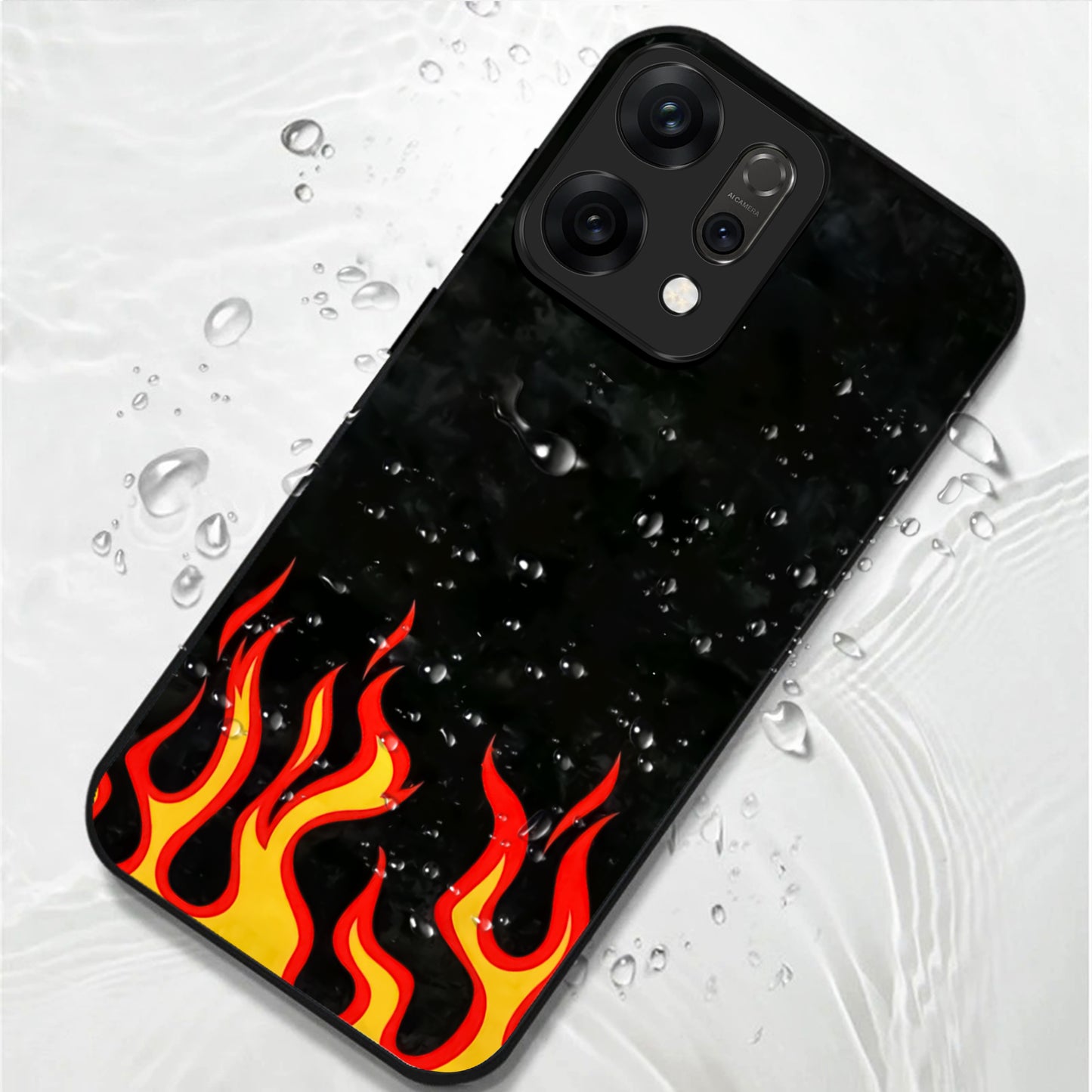 Oppo Reno 14 5G Hot Flame Aesthetic Glass Case