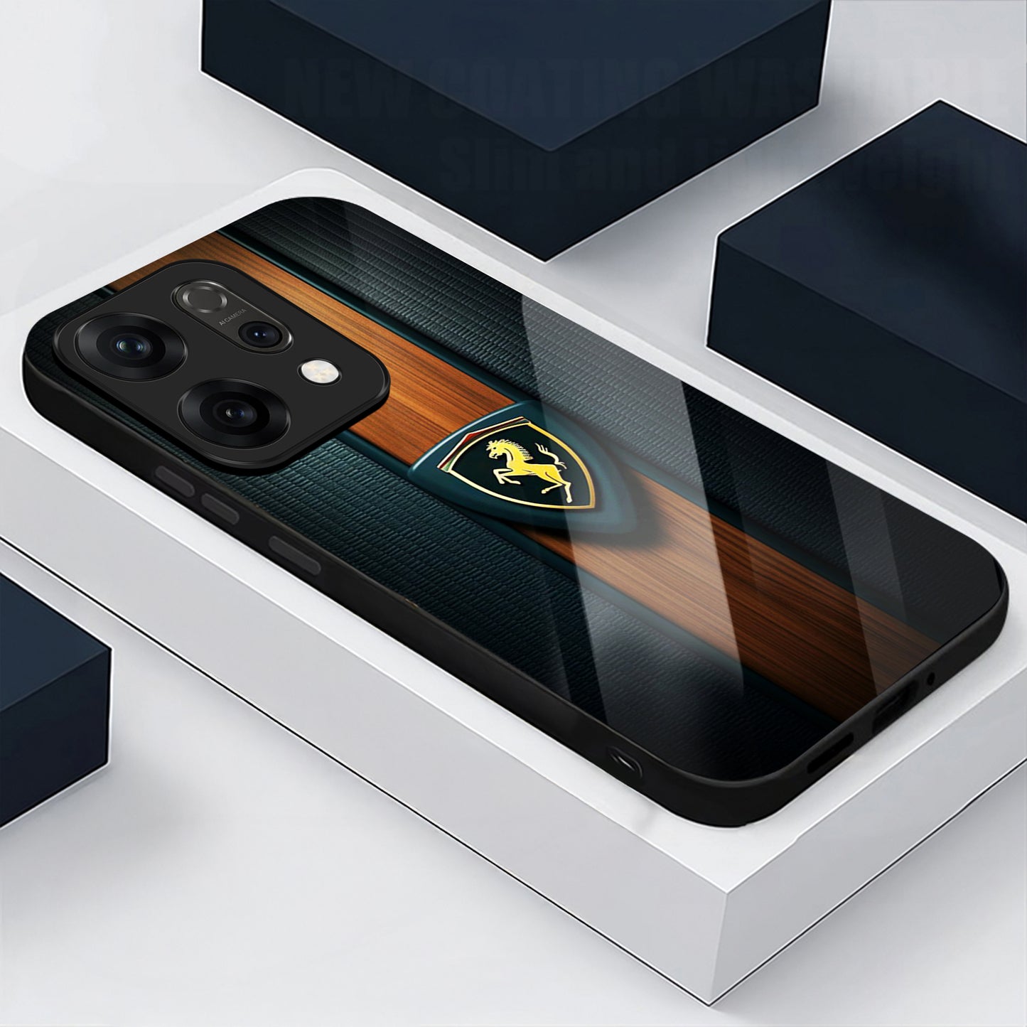 Oppo Reno 14 5G Premium Acrylic Shockproof Glass Back Case (Royal Roadster)