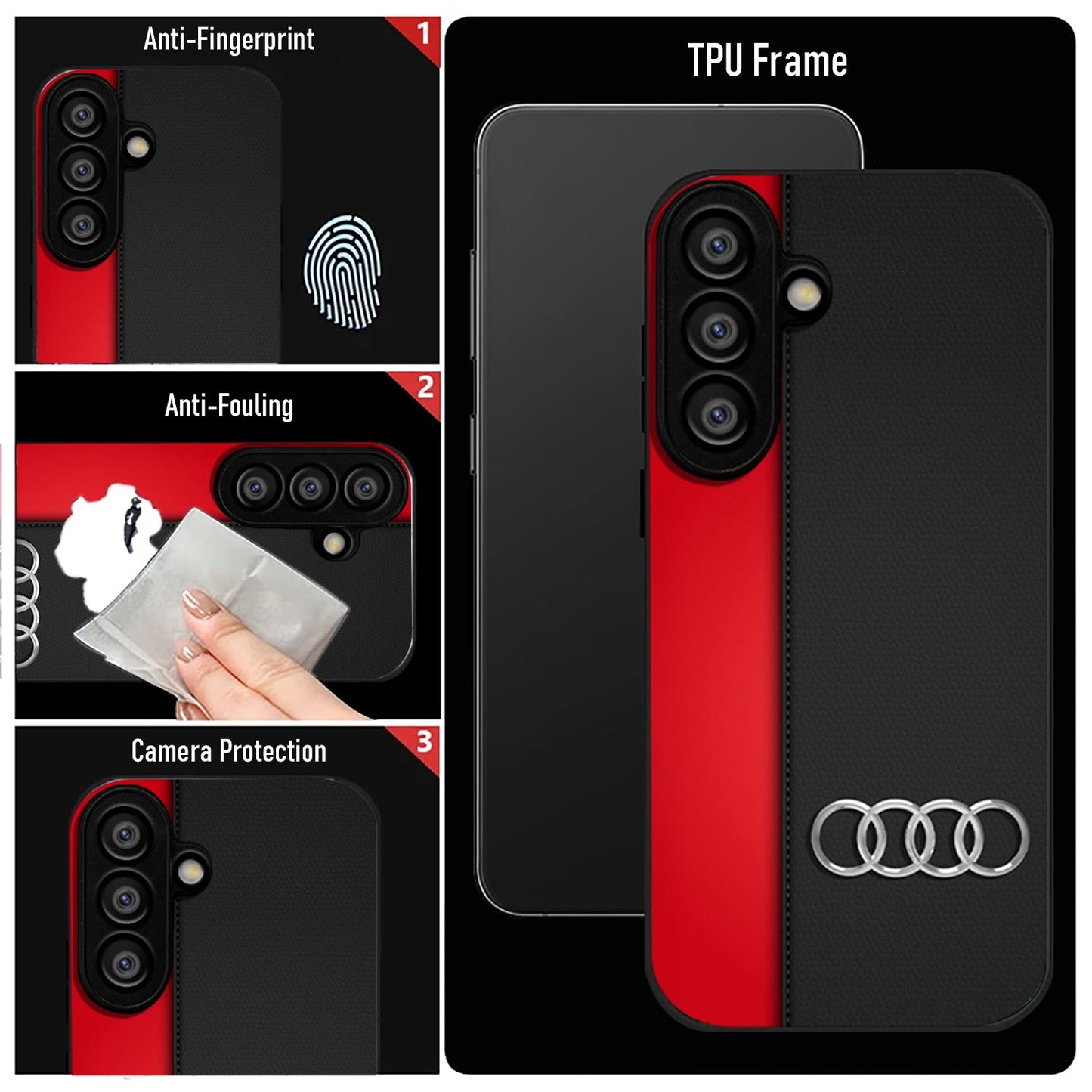 Samsung Galaxy A36 5G Premium Acrylic Shockproof Glass Back Case (Audi)