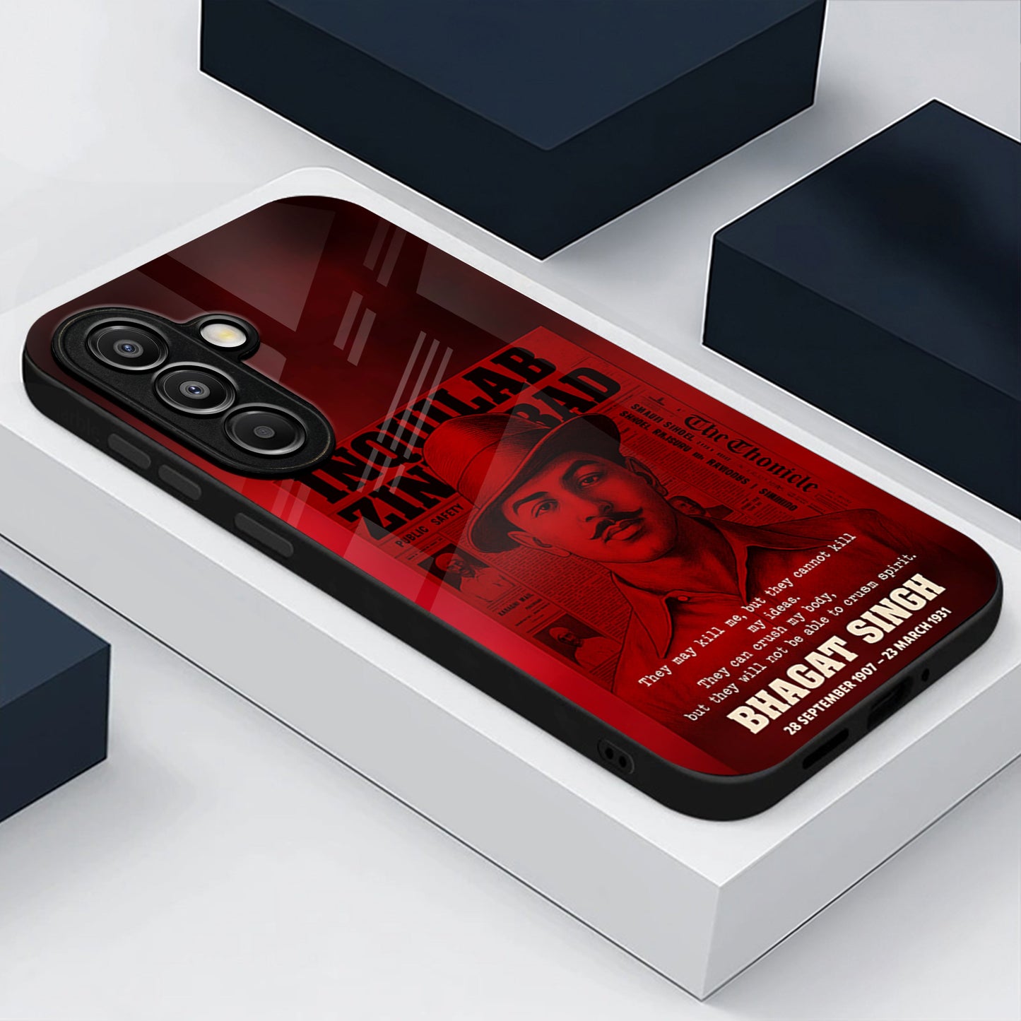 Samsung Galaxy A36 5G Premium Acrylic Shockproof Glass Back Case (Bhagat Singh)