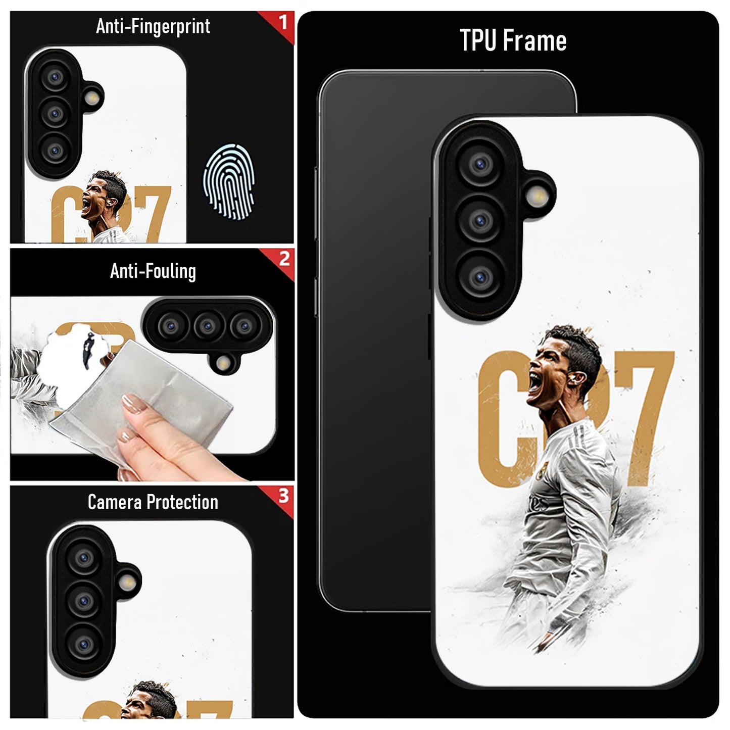 Samsung Galaxy A36 5G Premium Acrylic Shockproof Glass Back Case (CR_7)