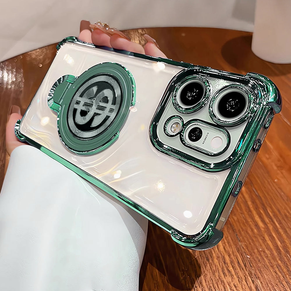 Oppo Reno 14 5G Four Corner Airbags 100% Original Astro Money Magnet Rotating Dollar Case