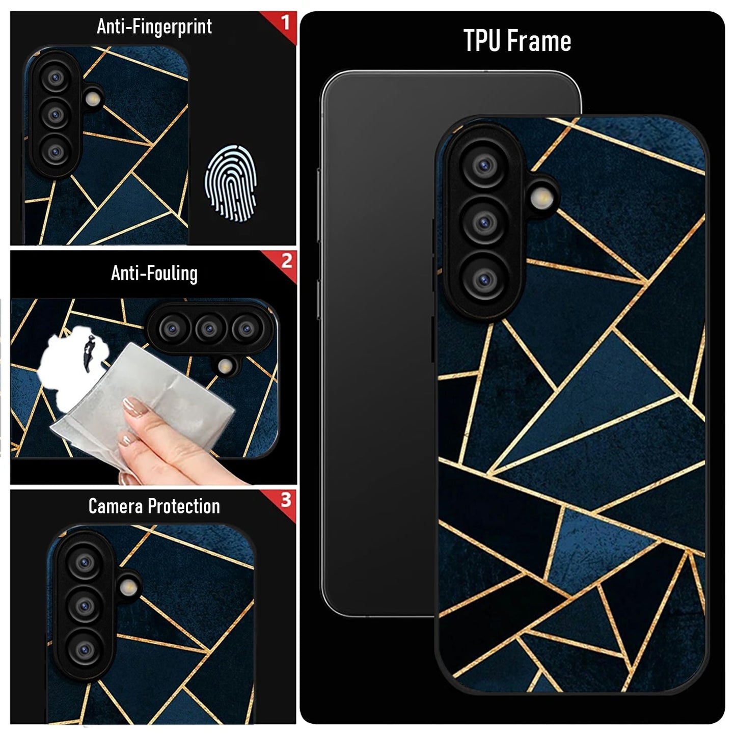 Samsung Galaxy A36 5G Premium Acrylic Shockproof Glass Back Case (Geometric Case)