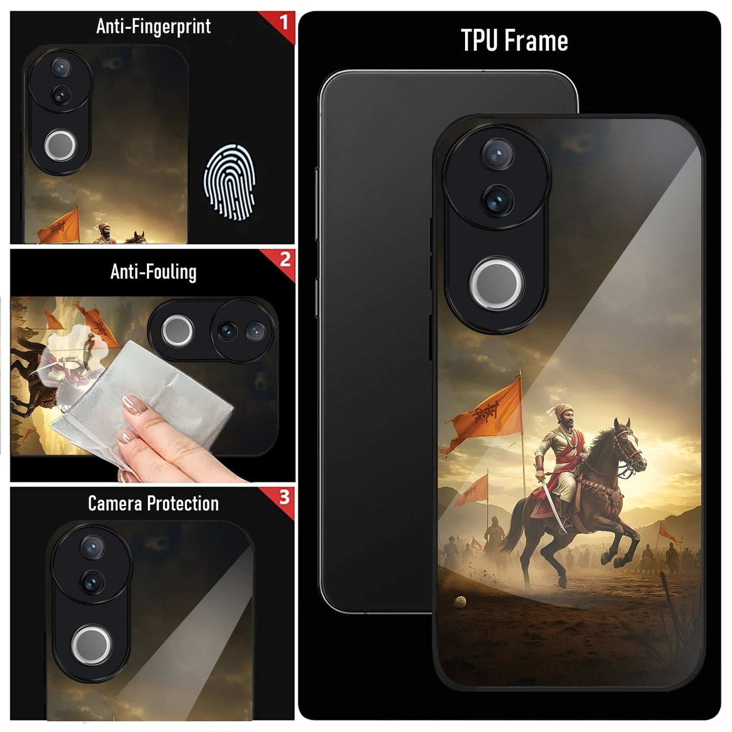 Vivo V50 5G Premium Acrylic Shockproof Glass Back Case (Battle Glory)
