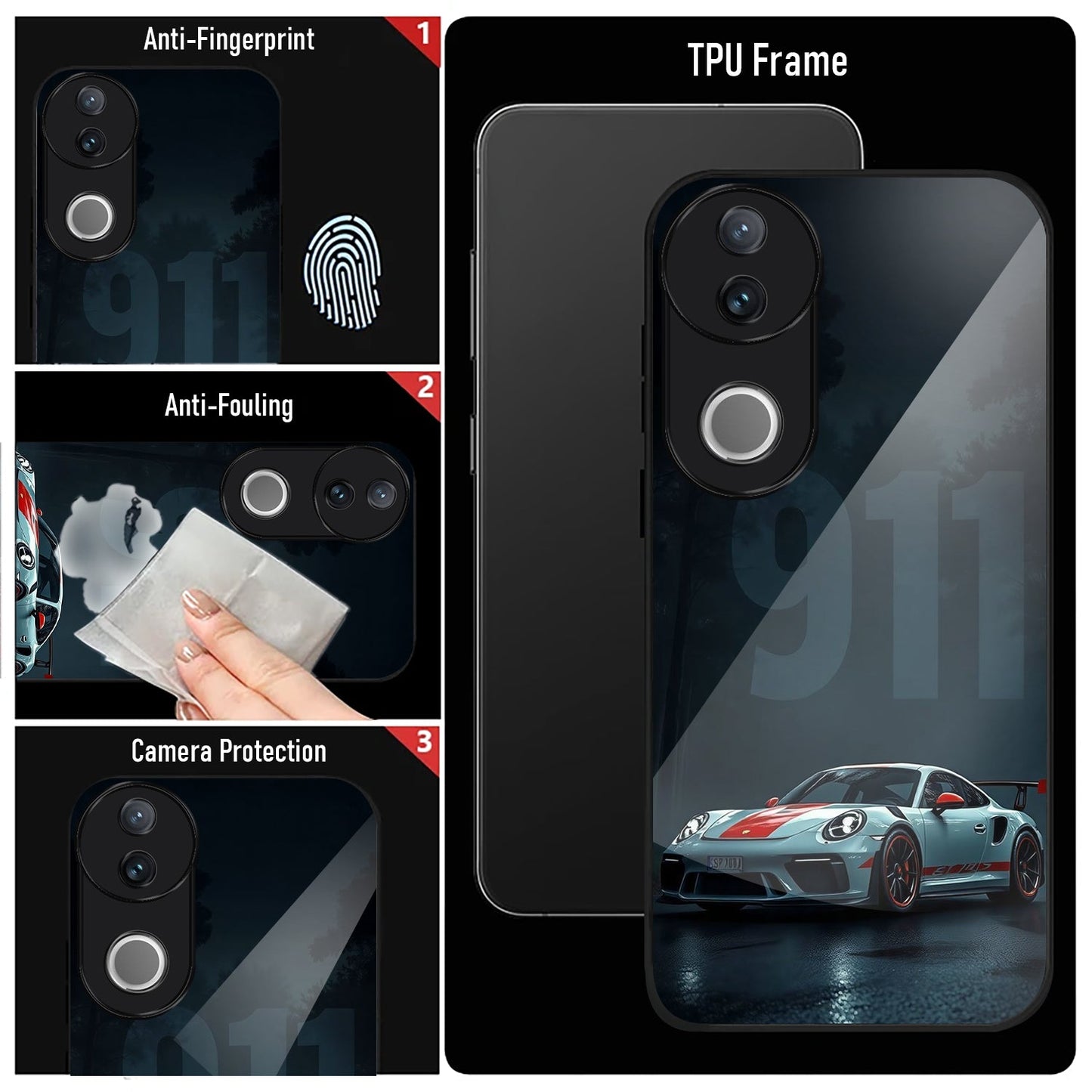 Vivo V50 5G Premium Acrylic Shockproof Glass Back Case (GTR-911)