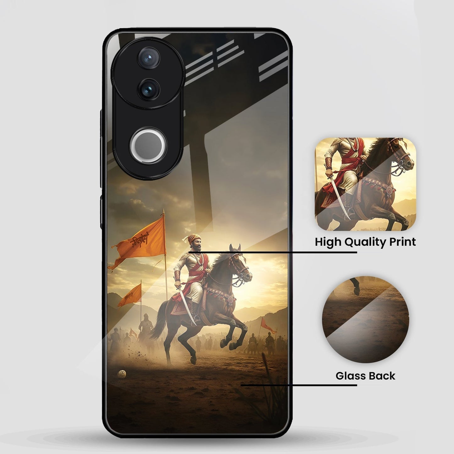 Vivo V50 5G Premium Acrylic Shockproof Glass Back Case (Battle Glory)
