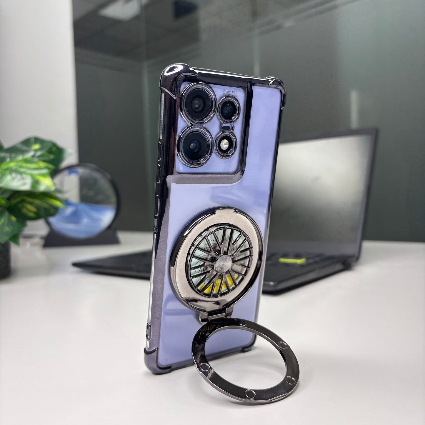 Motorola Edge 50 Pro 5G Premium Stress Buster Wheel Rotating Shockproof Airbags Case