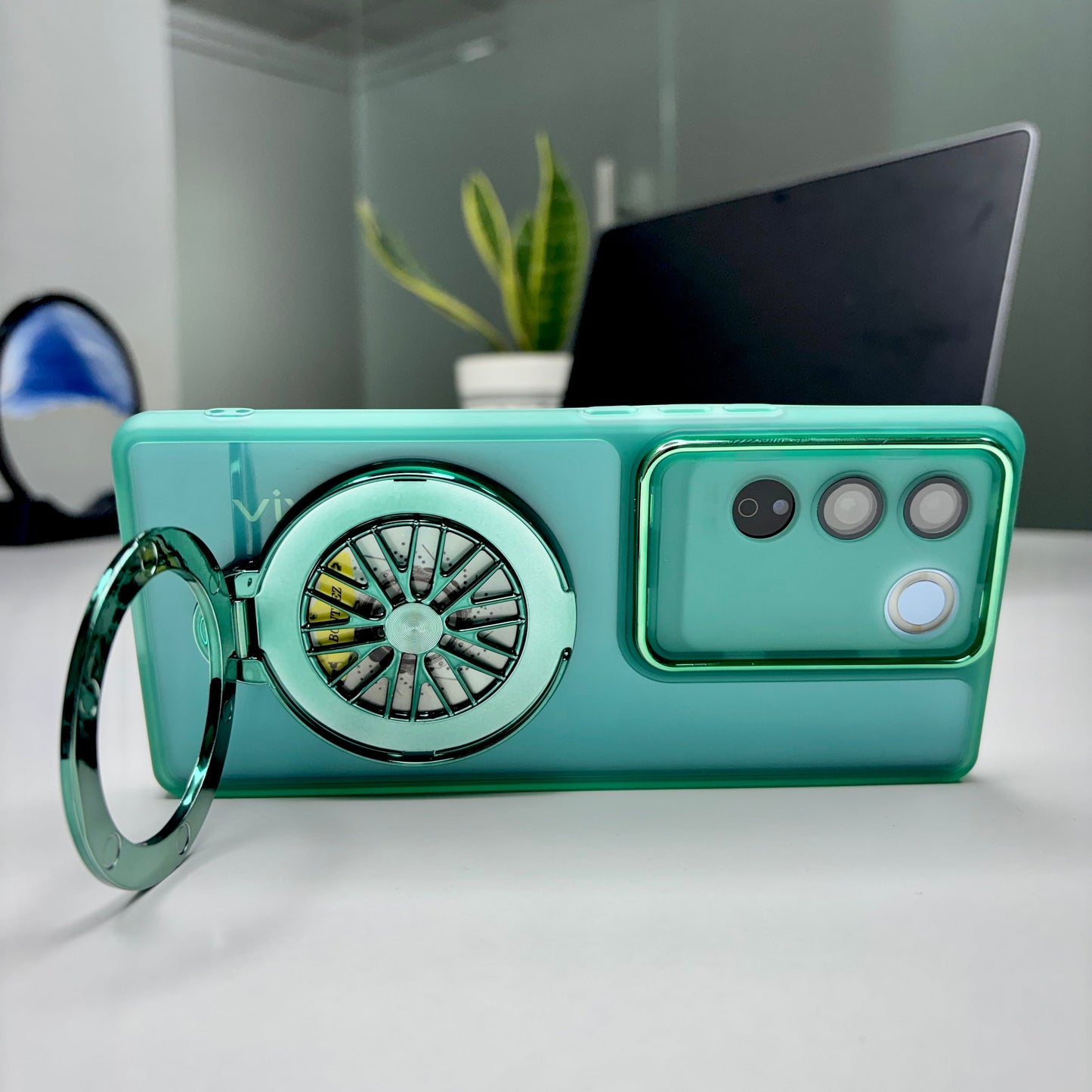 Vivo V27 5G Luxury Metal Camera Ring Protective Stress Buster Wheel 2.0 Back Cover