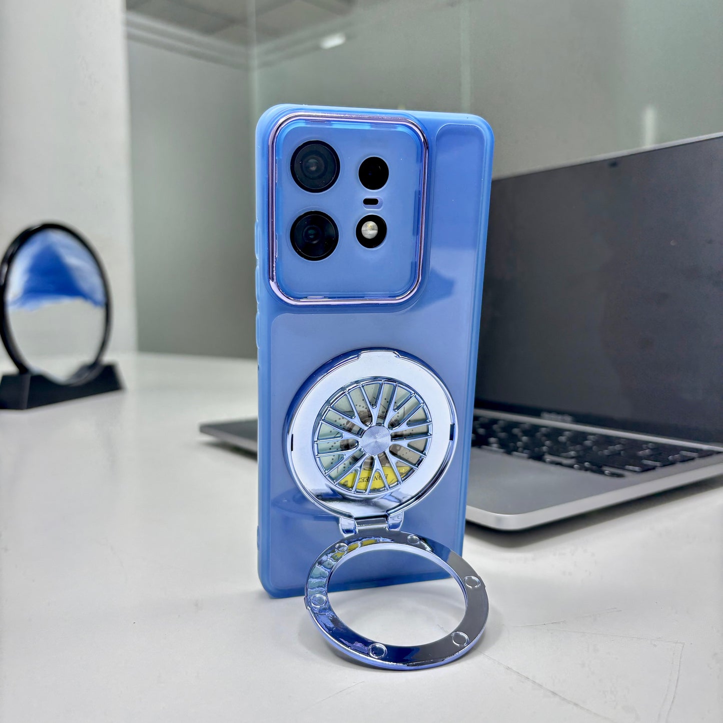 Motorola Edge 50 Pro 5G Luxury Metal Camera Ring Protective Stress Buster Wheel 2.0 Back Cover