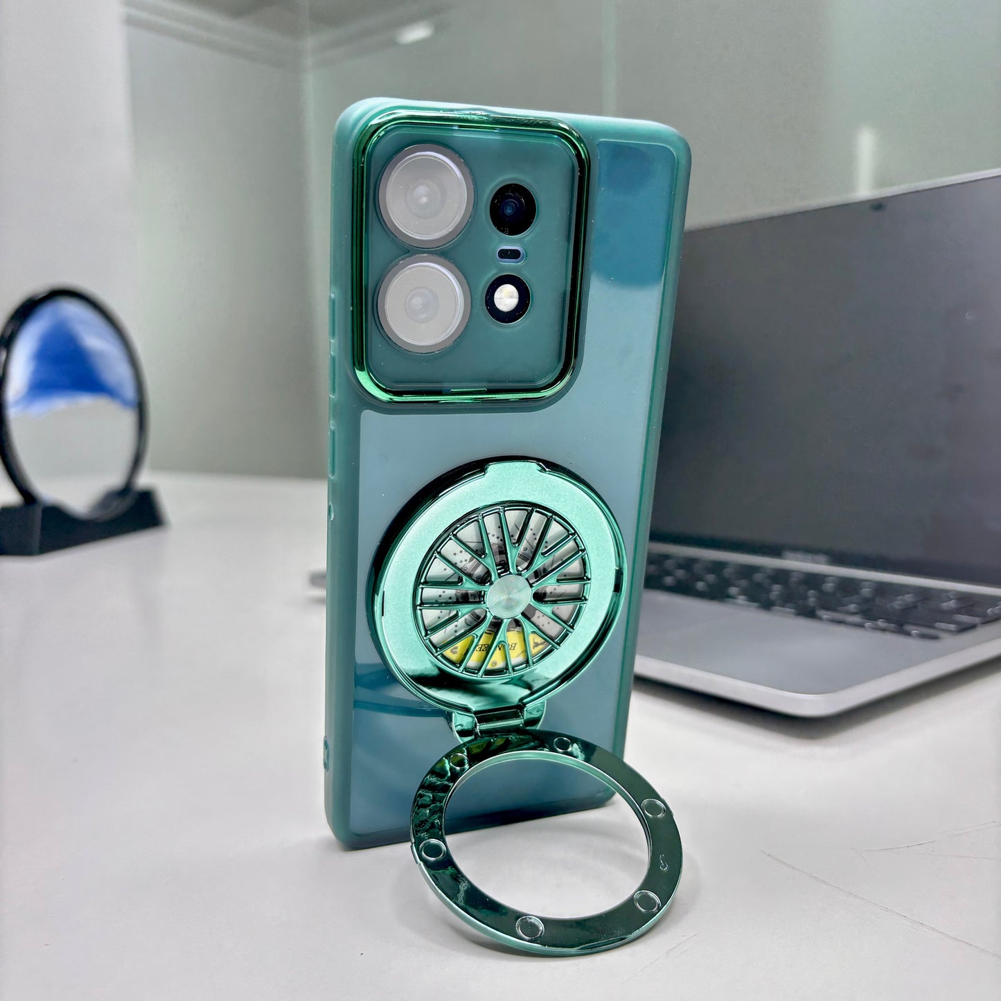 Motorola Edge 50 Pro 5G Luxury Metal Camera Ring Protective Stress Buster Wheel 2.0 Back Cover