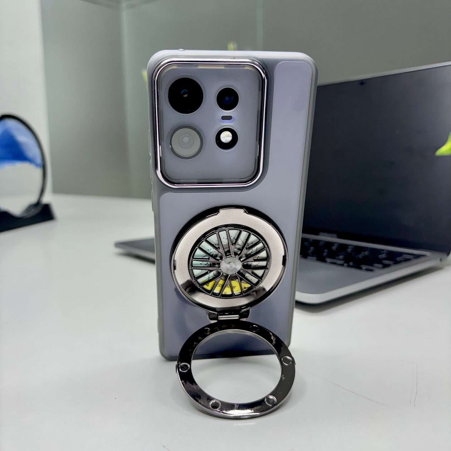 Motorola Edge 50 Pro 5G Luxury Metal Camera Ring Protective Stress Buster Wheel 2.0 Back Cover