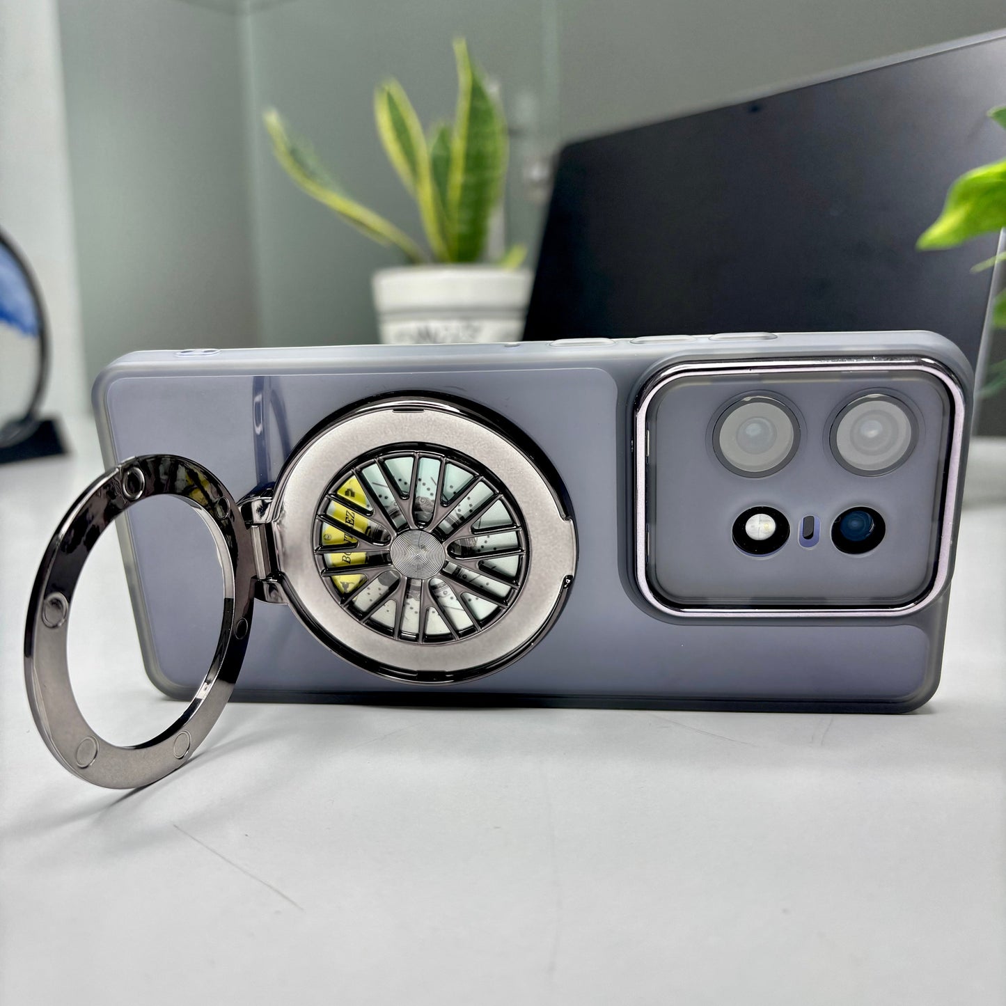 Motorola Edge 50 Pro 5G Luxury Metal Camera Ring Protective Stress Buster Wheel 2.0 Back Cover