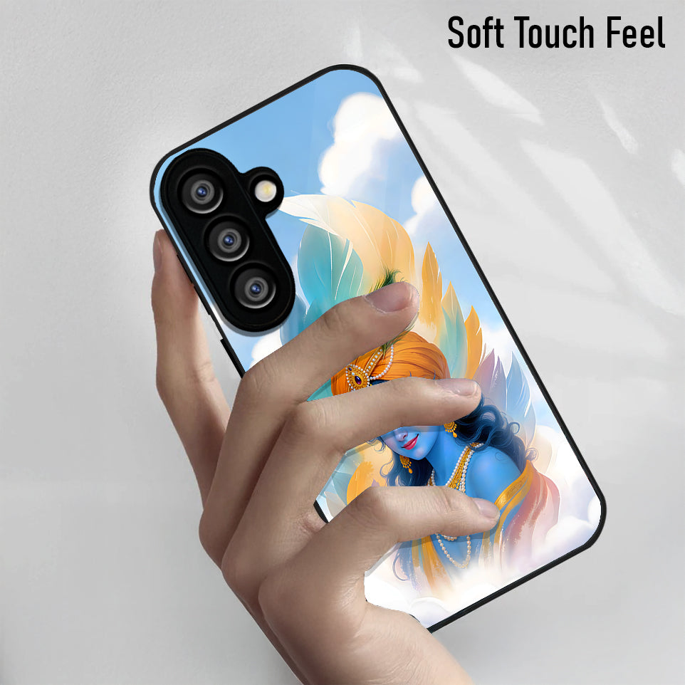 Samsung Galaxy A36 5G Premium Acrylic Shockproof Glass Back Case (Lord Krishna)
