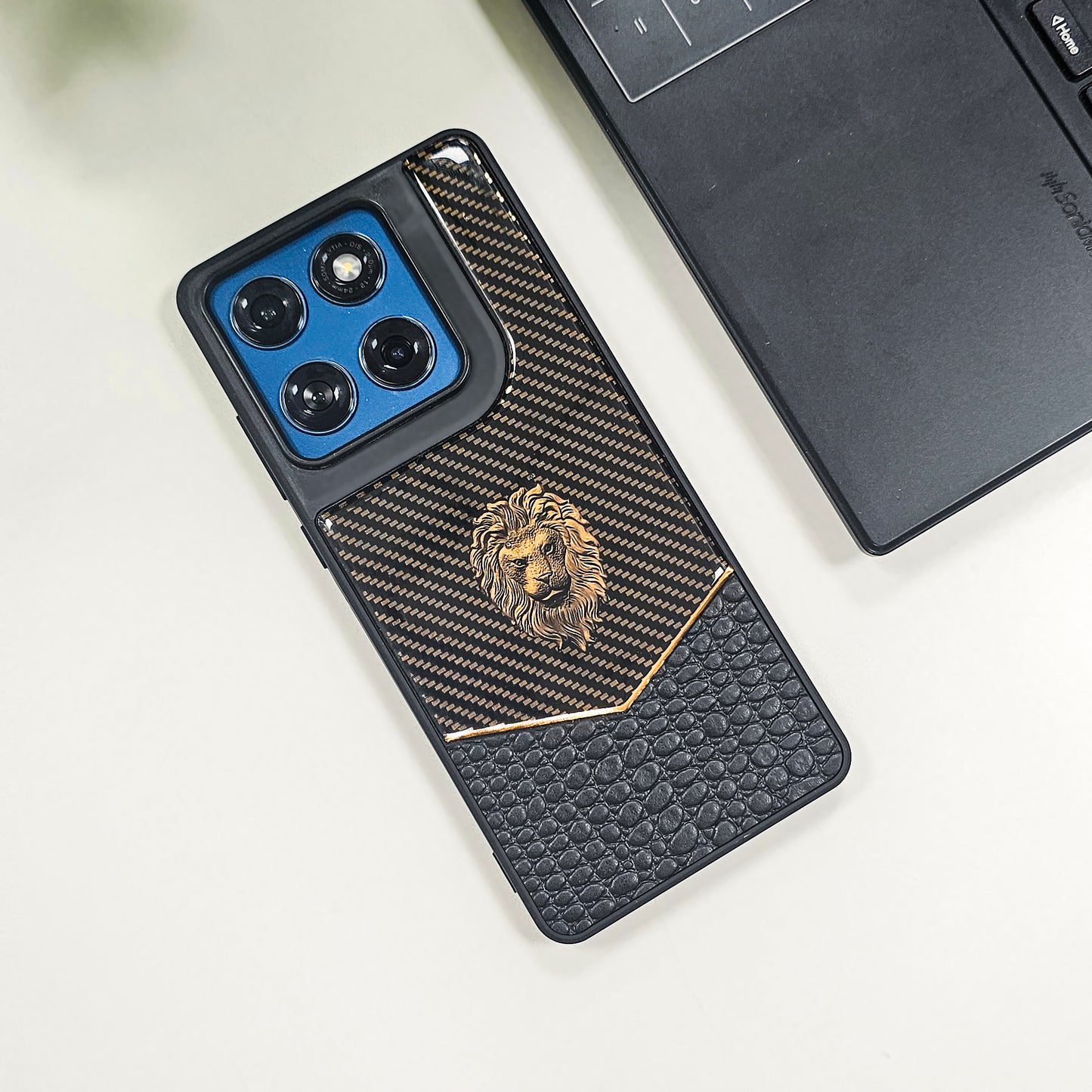 Motorola Edge 60 Fusion 5G Luxury Lion Pattern Leather And Liquid Silicone Case
