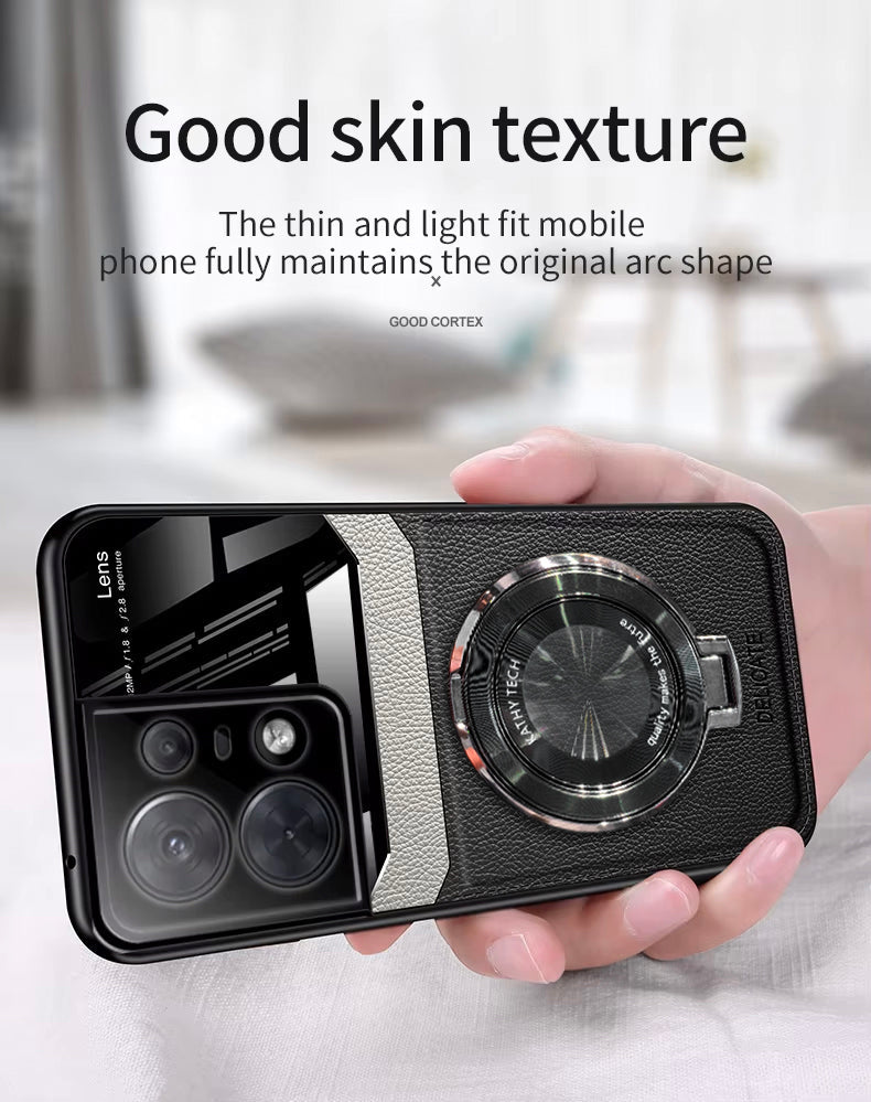 Motorola Edge 50 Pro 5G Original Luxury Leather Lens Magnifier Ring Stand Case