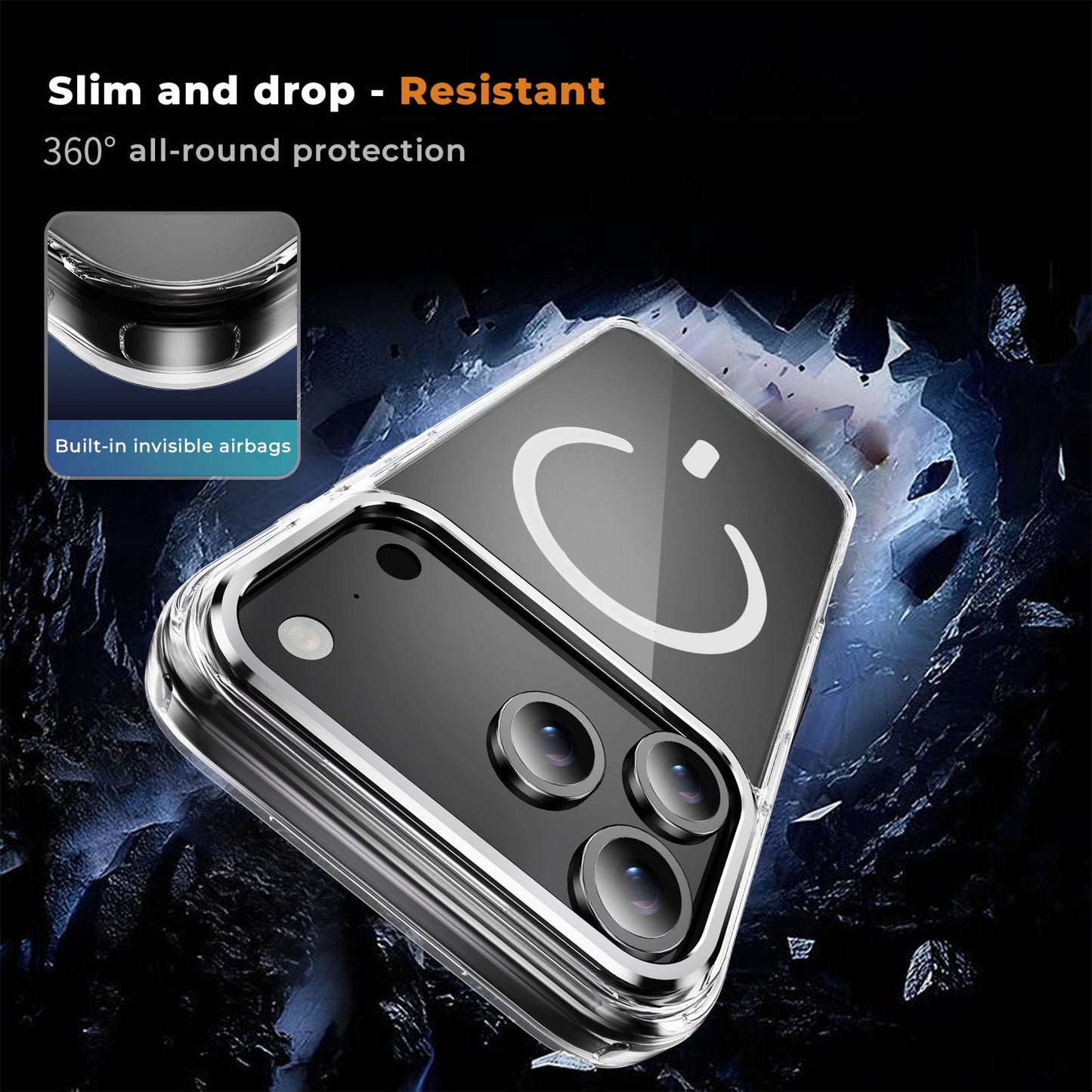 iPhone 17 Pro & 17 Pro Max Electroplating Hybrid Shockproof Bumper Magsafe Case