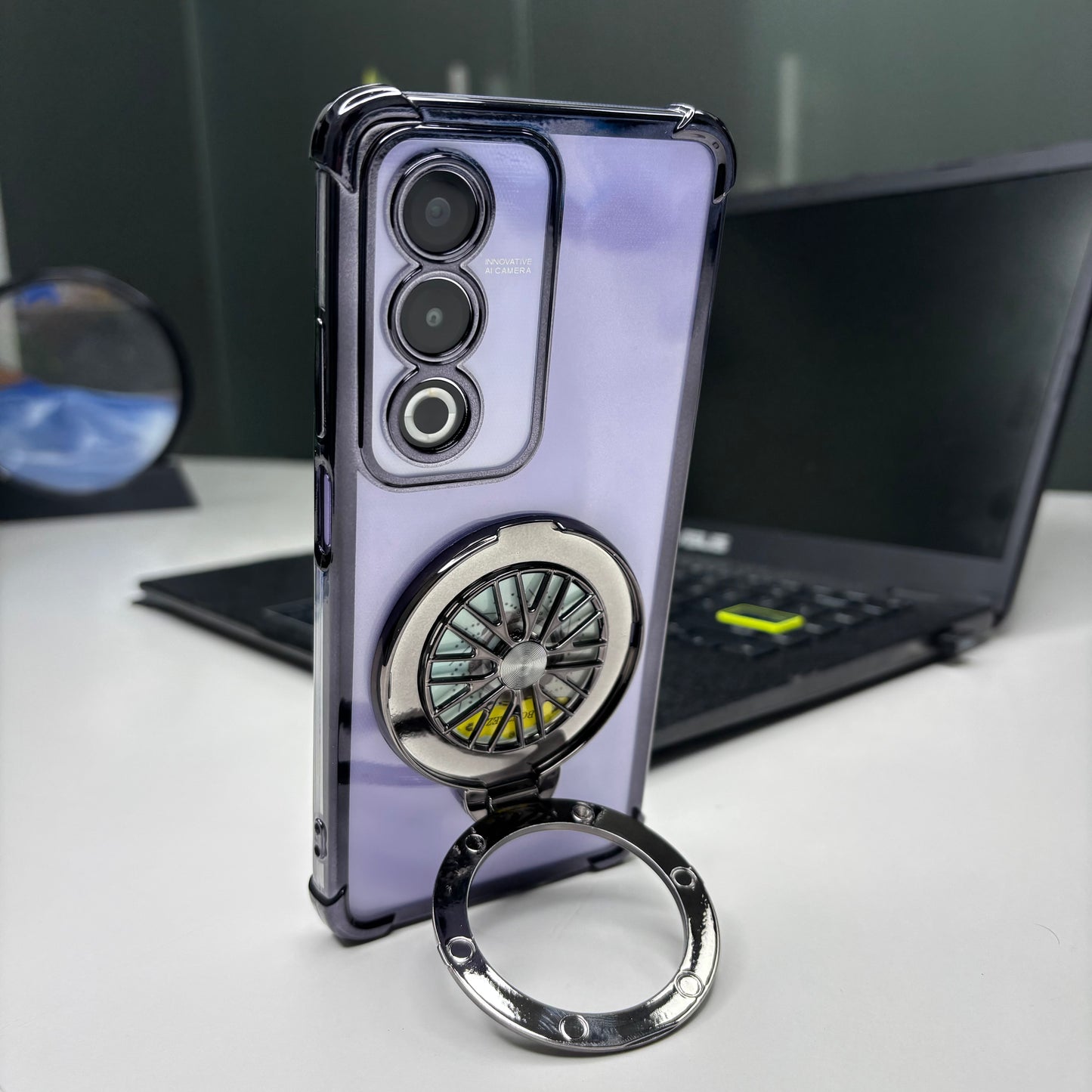 Oppo A3 Pro 5G Premium Stress Buster Wheel Rotating Shockproof Airbags Case