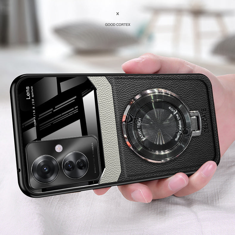 Oppo F25 Pro Black Leather Case