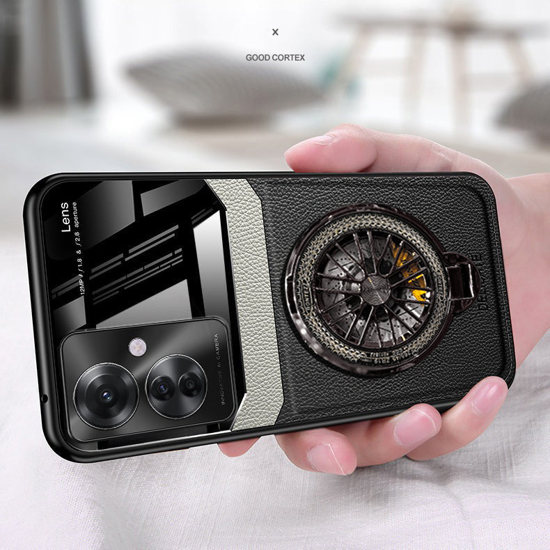 Oppo F25 Pro 5G Good Quality Leather Lens Wheel Case