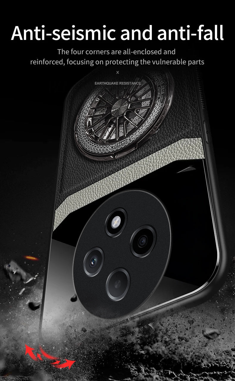 Phone f27 pro+case with anti-seismic and anti-fall features on a dark background