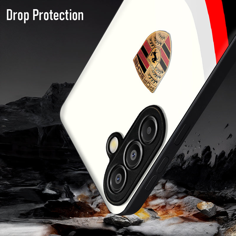 Samsung Galaxy A36 5G Premium Acrylic Shockproof Glass Back Case (Porsche Stripe)