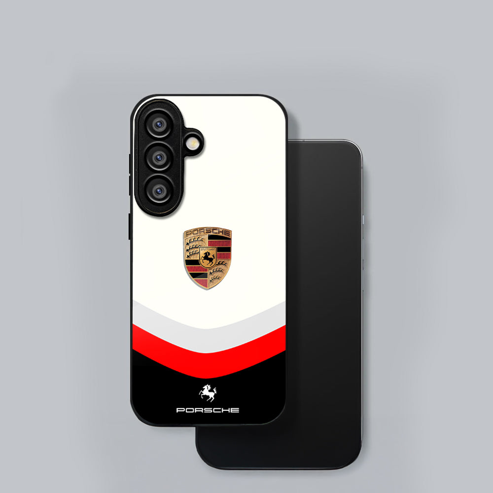 Samsung Galaxy A36 5G Premium Acrylic Shockproof Glass Back Case (Porsche Stripe)
