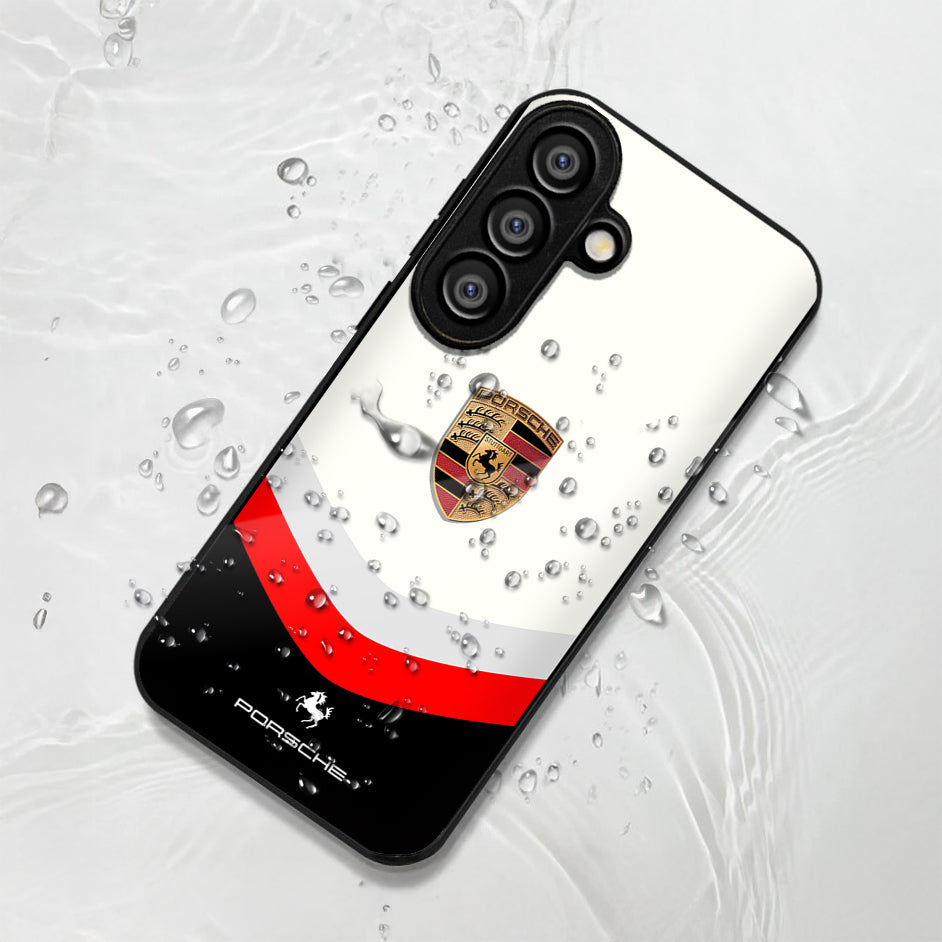 Samsung Galaxy A36 5G Premium Acrylic Shockproof Glass Back Case (Porsche Stripe)