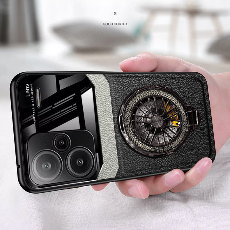 Redmi Note 13 Pro+ Black Leather Lens Case