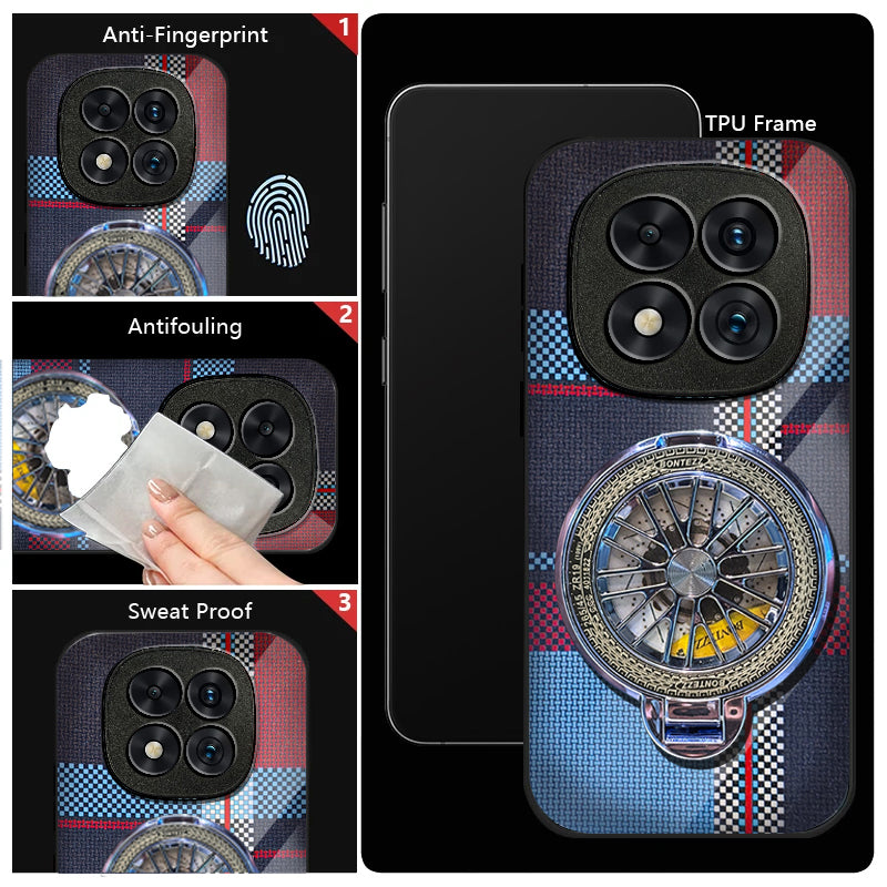 Redmi Note 14 Pro+ 5G Premium Stress Buster Wheel Grid Pattern Back Case