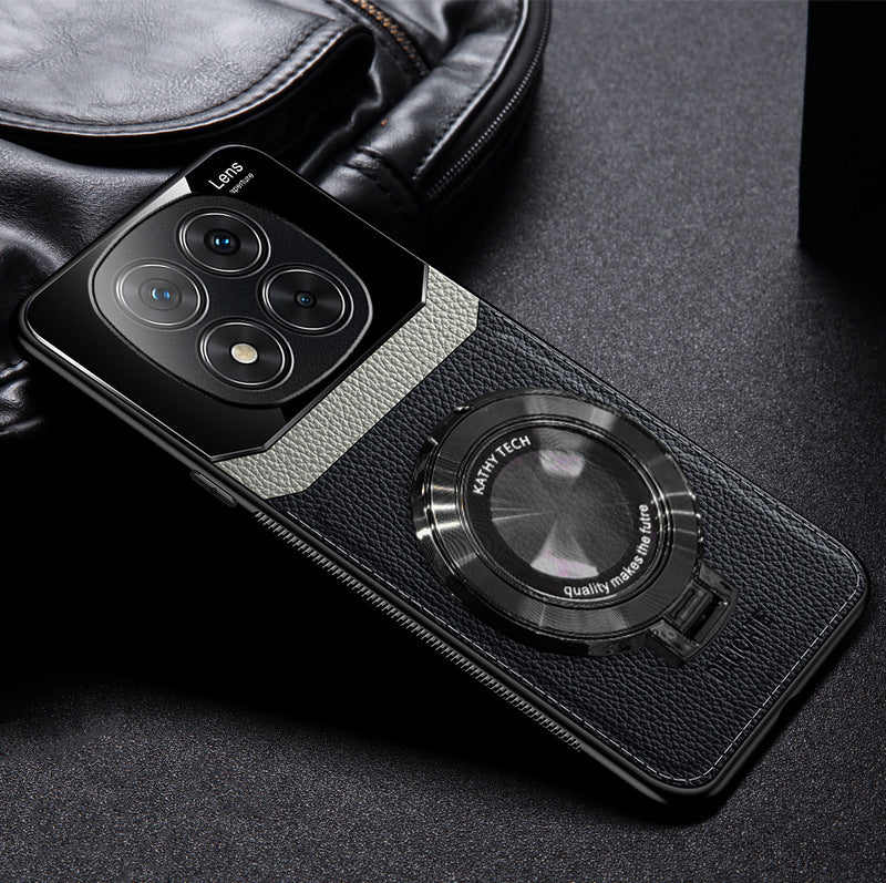 Redmi Note 14 Pro+ 5G Black Leather Lens Case