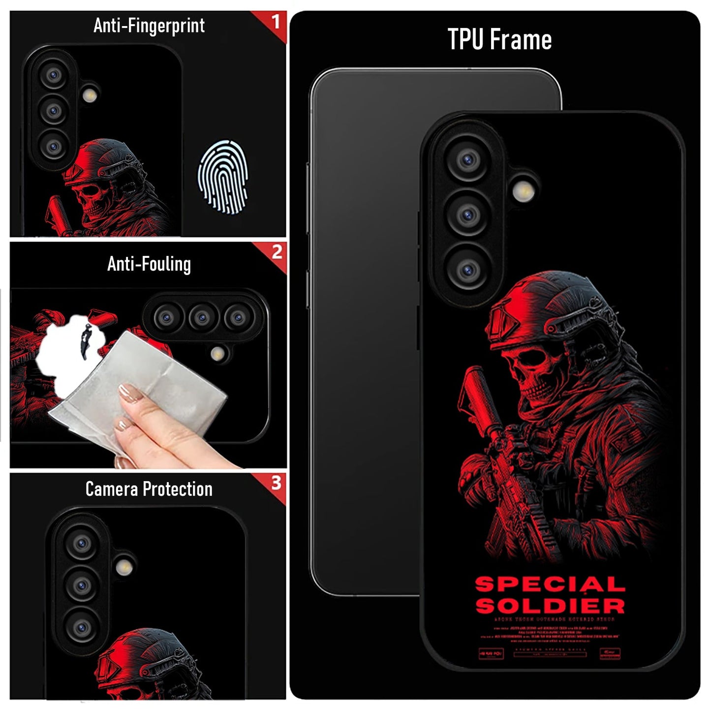 Samsung Galaxy A36 5G Premium Acrylic Shockproof Glass Back Case (Special Soldier)