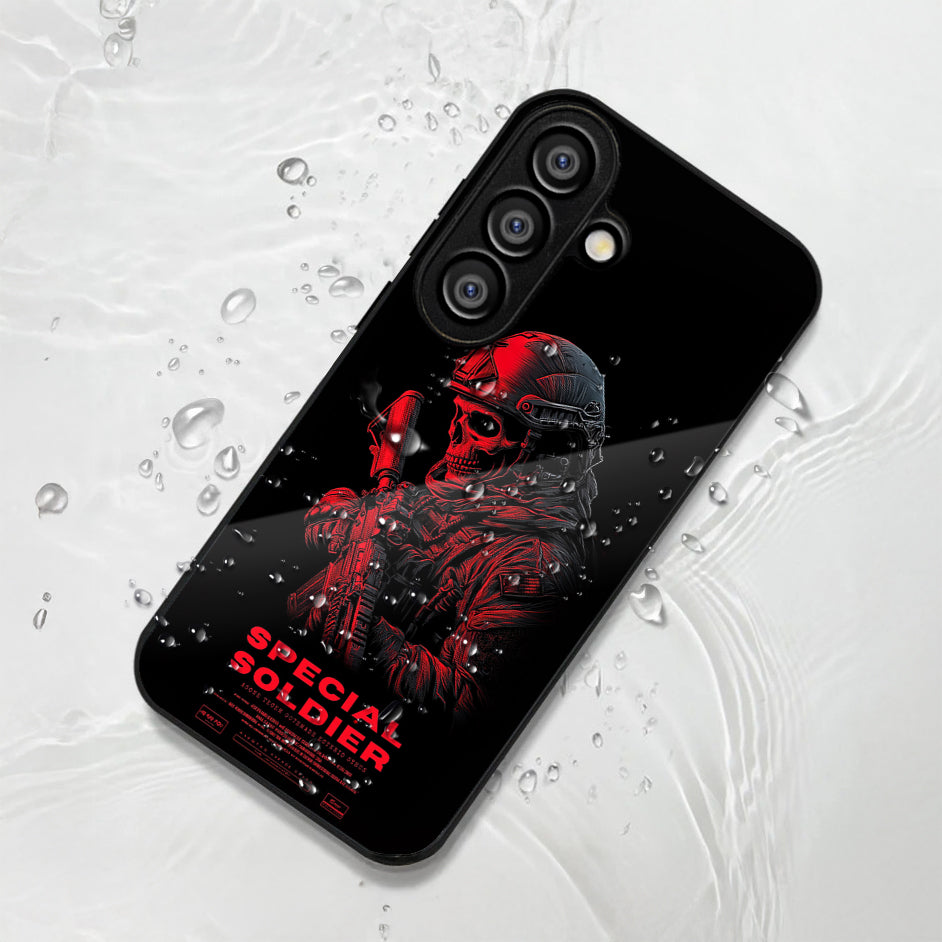 Samsung Galaxy A36 5G Premium Acrylic Shockproof Glass Back Case (Special Soldier)