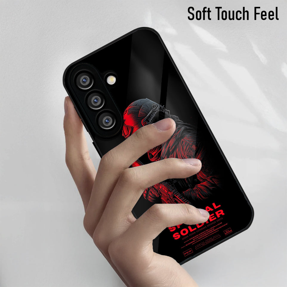 Samsung Galaxy A36 5G Premium Acrylic Shockproof Glass Back Case (Special Soldier)