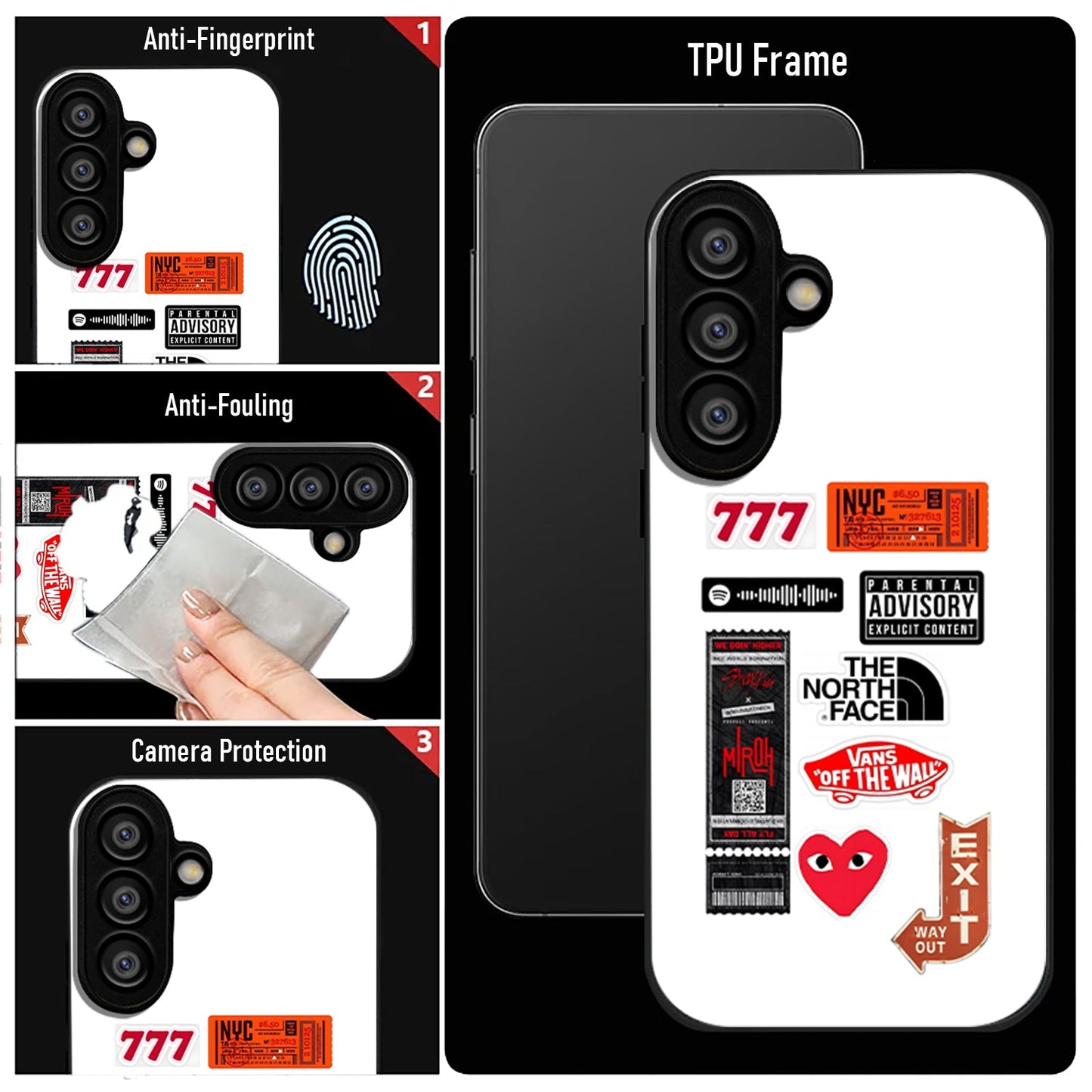Samsung Galaxy A36 5G Premium Acrylic Shockproof Glass Back Case (Sticker Bundle Case)