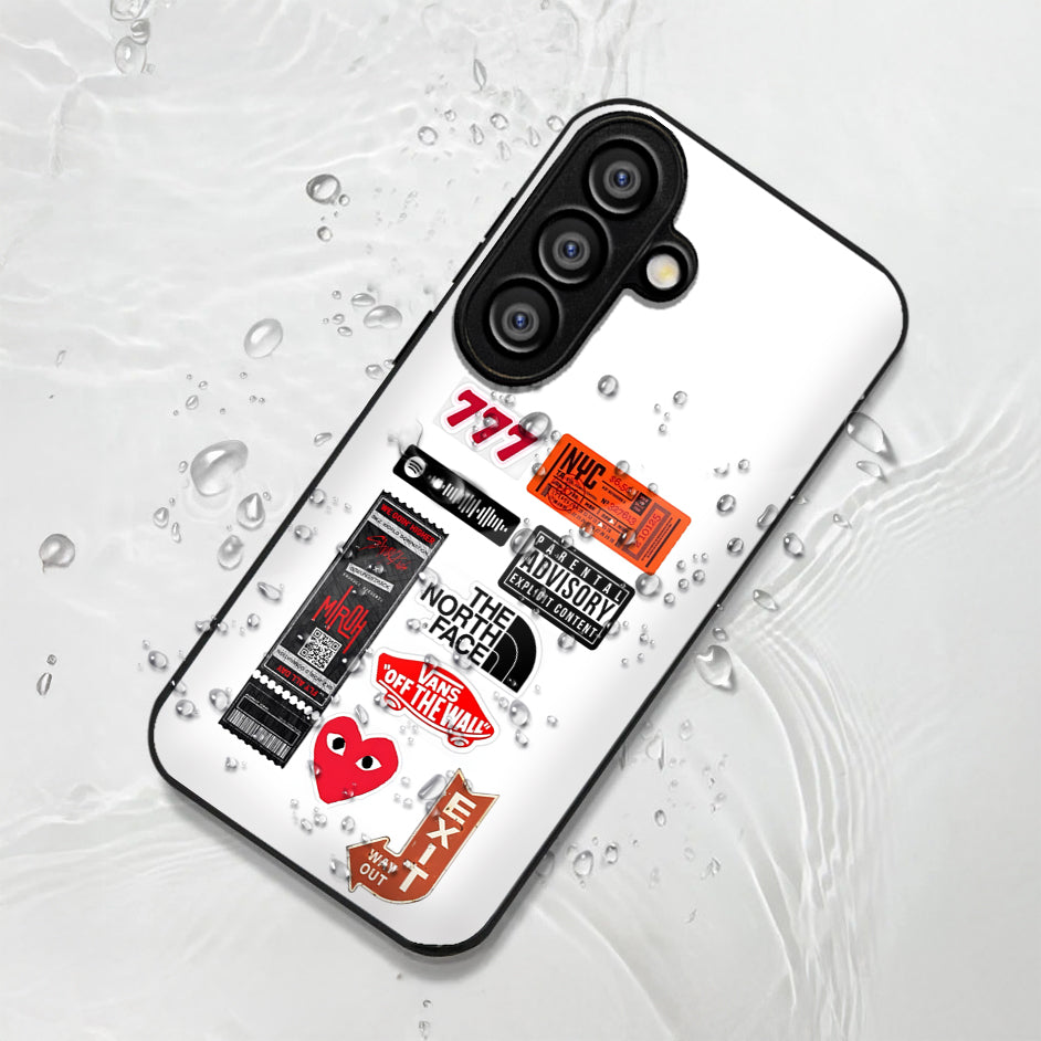 Samsung Galaxy A36 5G Premium Acrylic Shockproof Glass Back Case (Sticker Bundle Case)