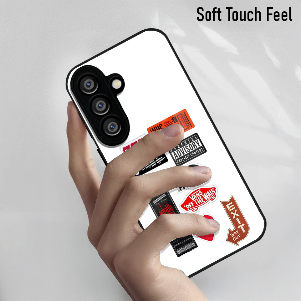Samsung Galaxy A36 5G Premium Acrylic Shockproof Glass Back Case (Sticker Bundle Case)